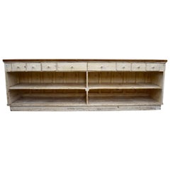 Massive Vintage Painted Pine and Oak Store Counter