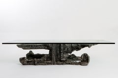 Massive Vintage Sculptural Cast Aluminum Coffee Table - Jan de Swart Style