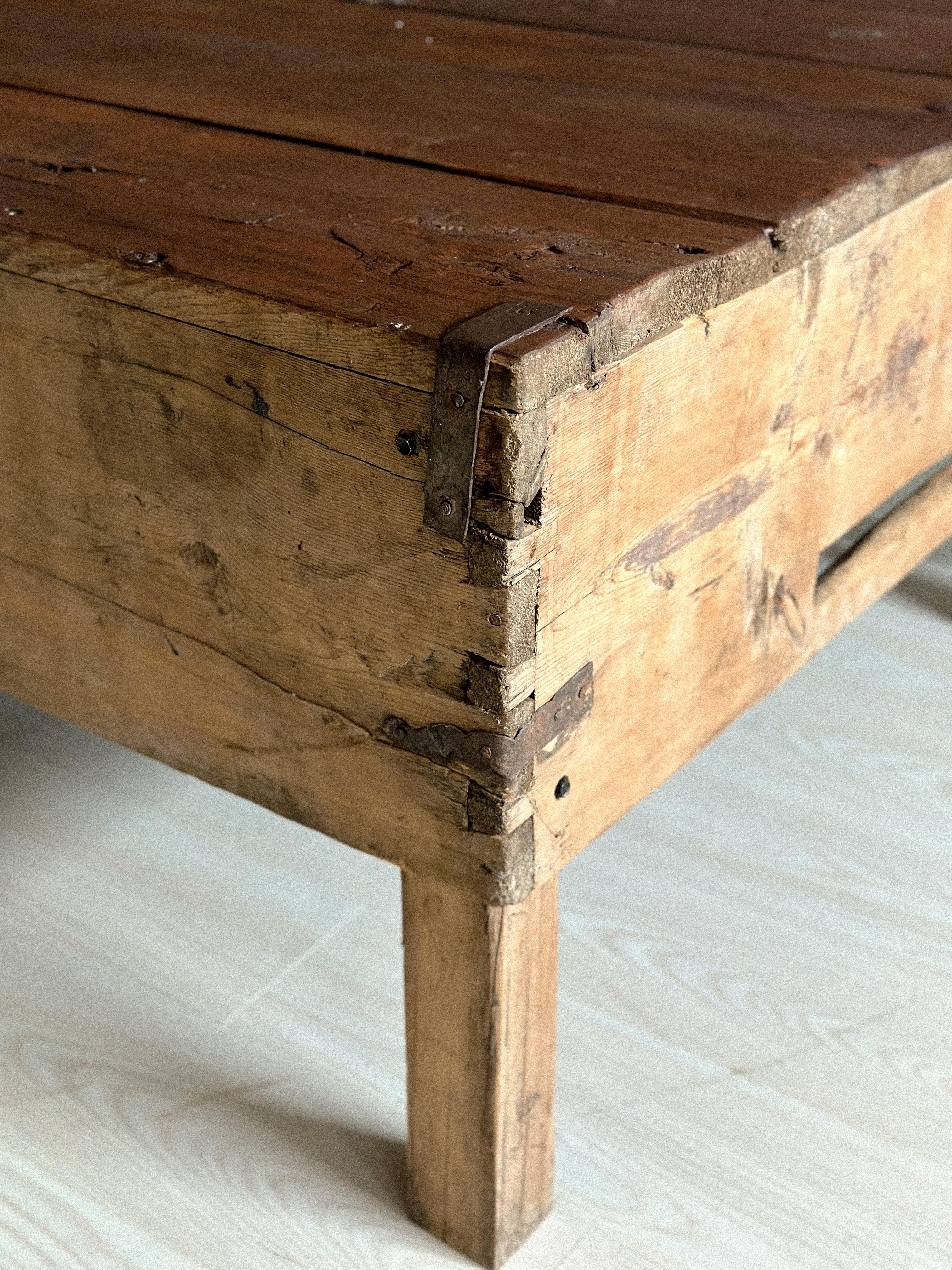 Massive Wabi Sabi Wooden Console, Anonymous, Norway, 1800s For Sale 2