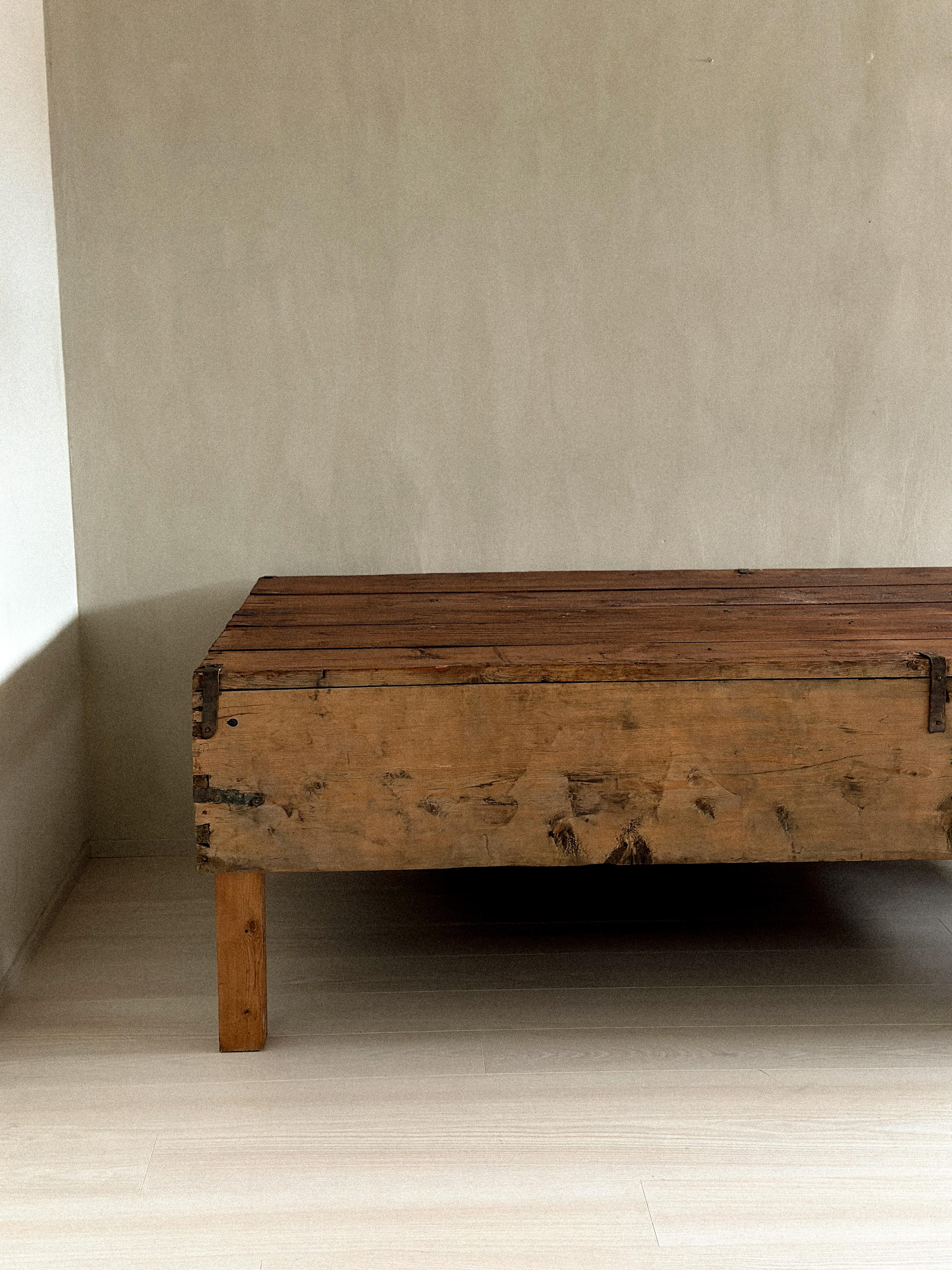 Massive Wabi Sabi Wooden Console, Anonymous, Norway, 1800s For Sale 4