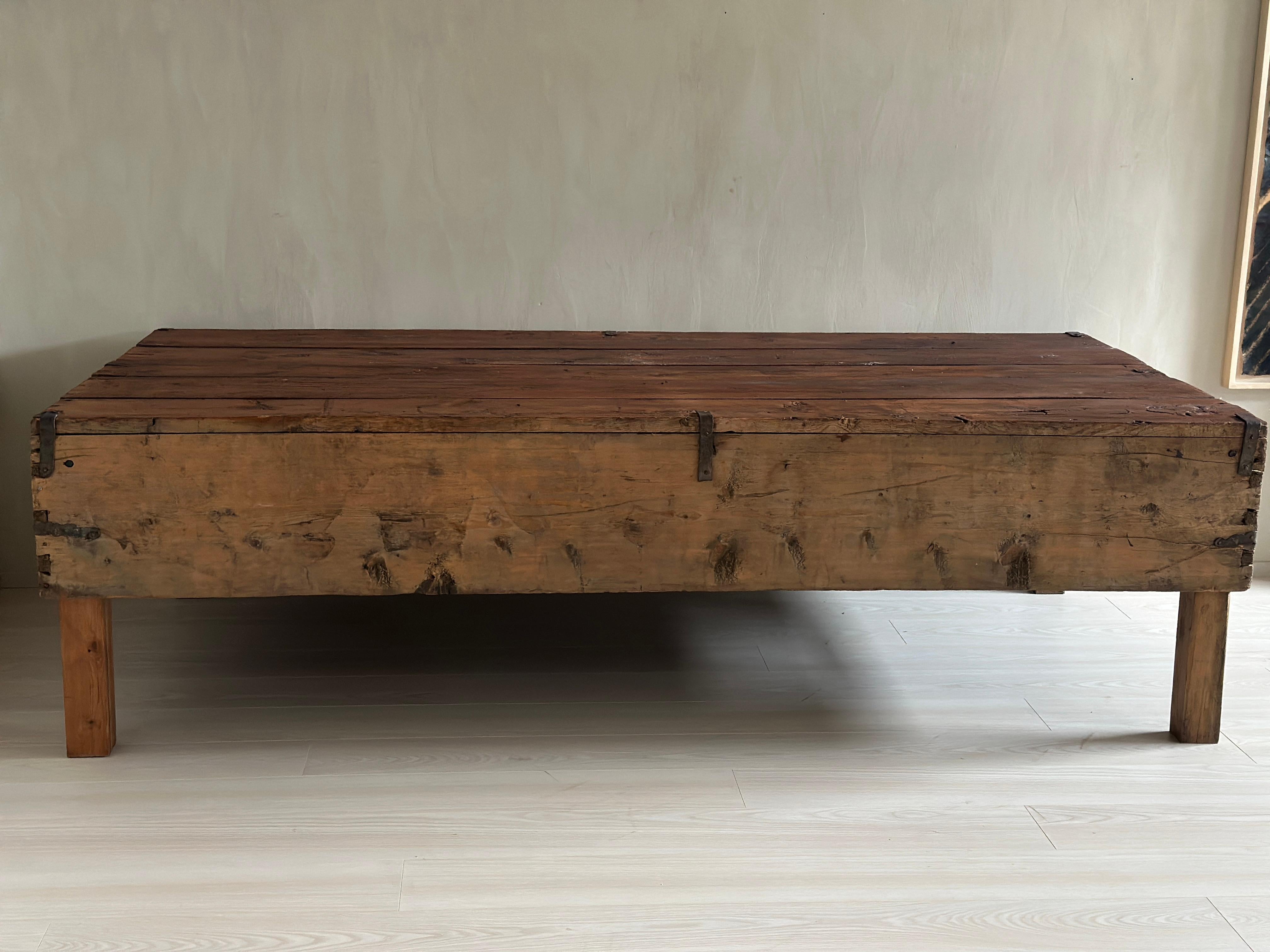 Massive Wabi Sabi Wooden Console, Anonymous, Norway, 1800s For Sale 5