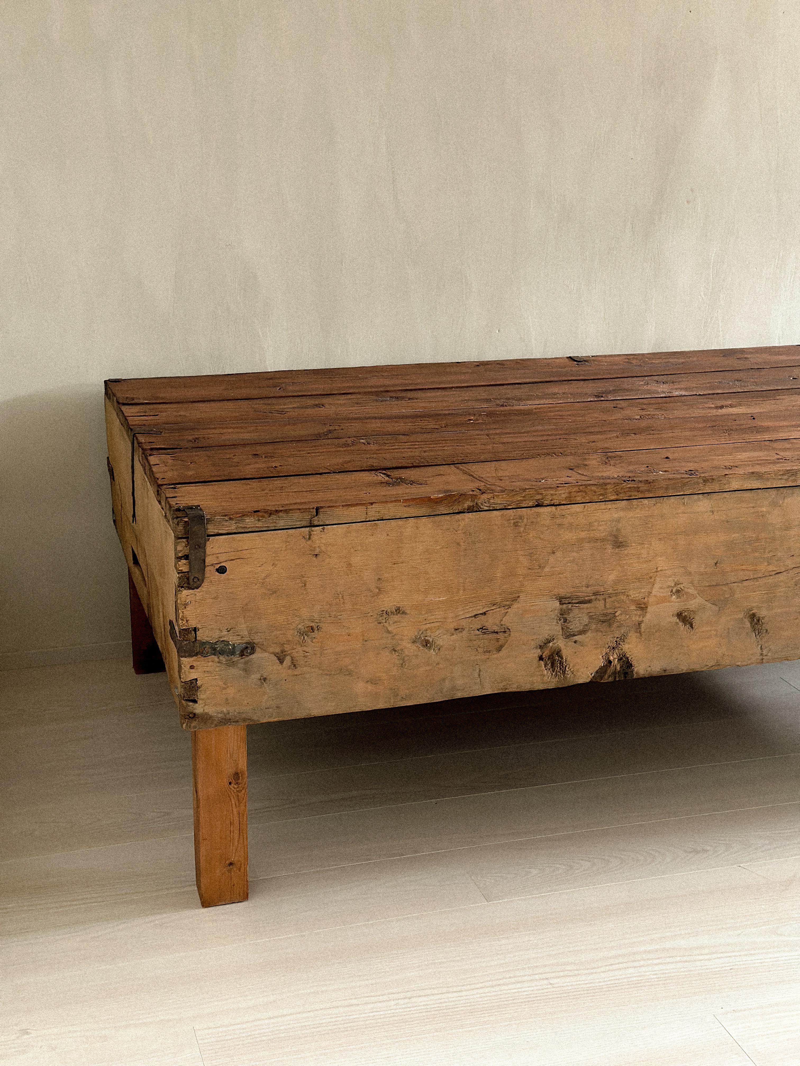 Massive Wabi Sabi Wooden Console, Anonymous, Norway, 1800s For Sale 6