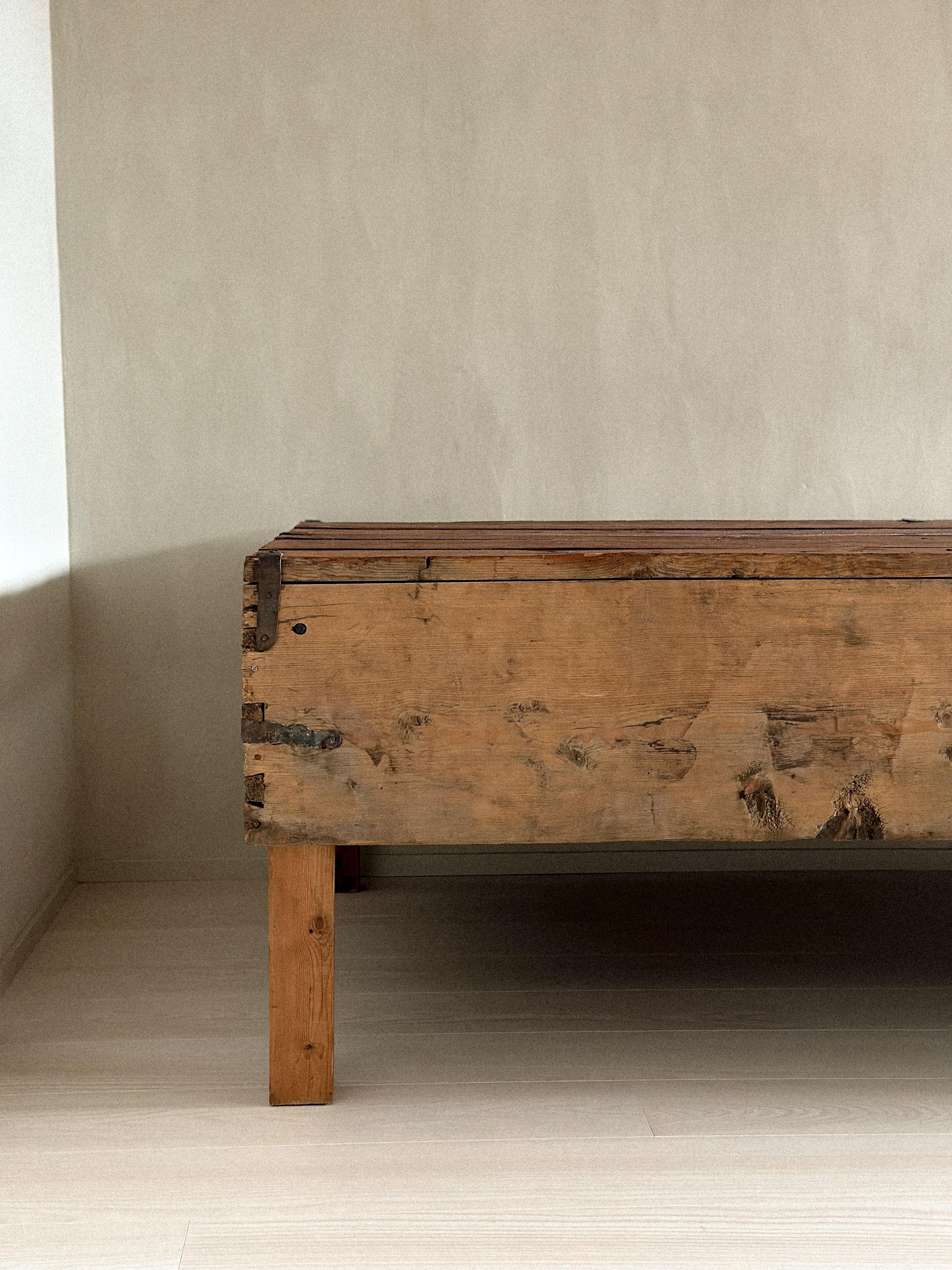 Massive Wabi Sabi Wooden Console, Anonymous, Norway, 1800s For Sale 7