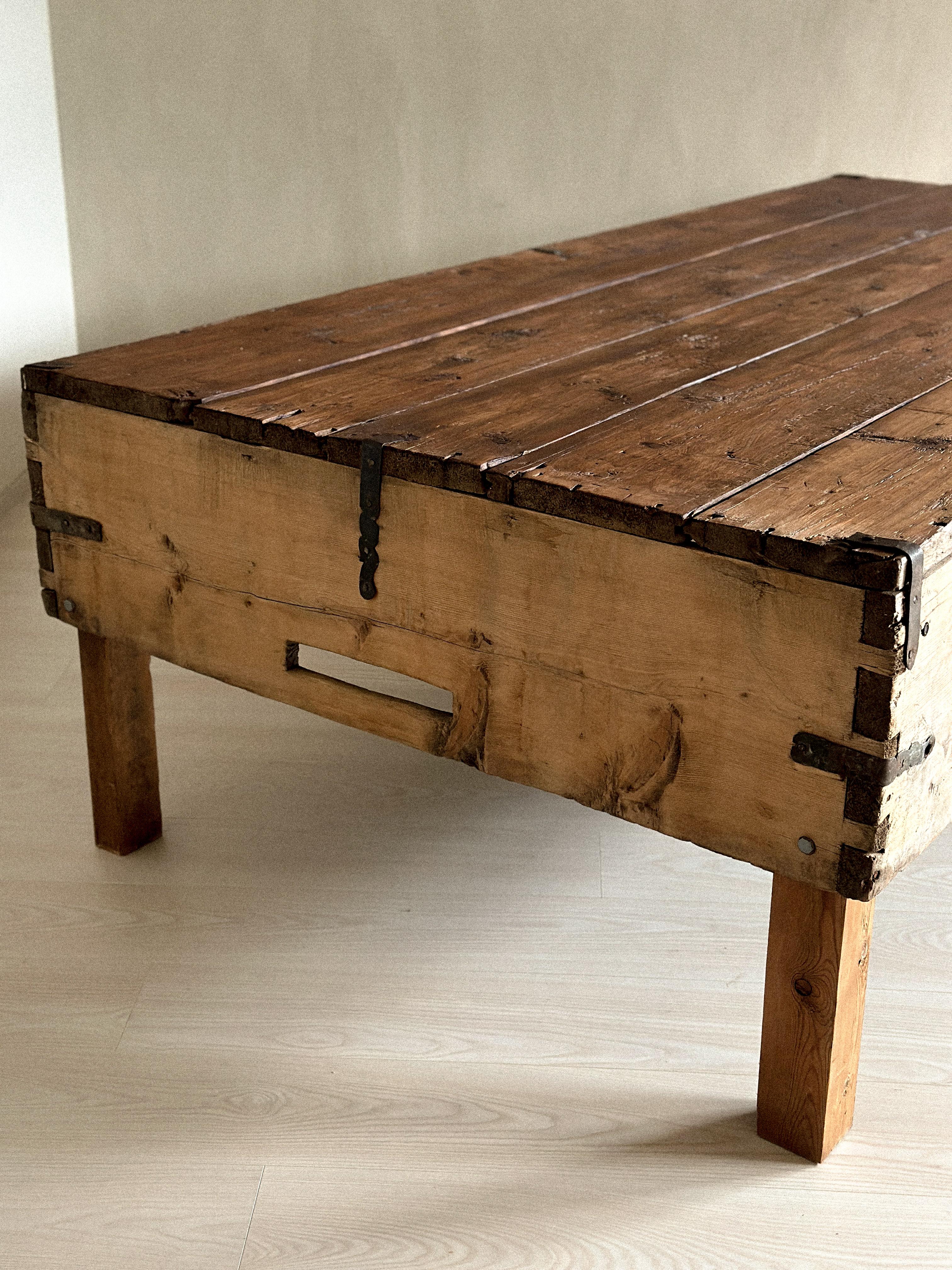 Massive Wabi Sabi Wooden Console, Anonymous, Norway, 1800s For Sale 1