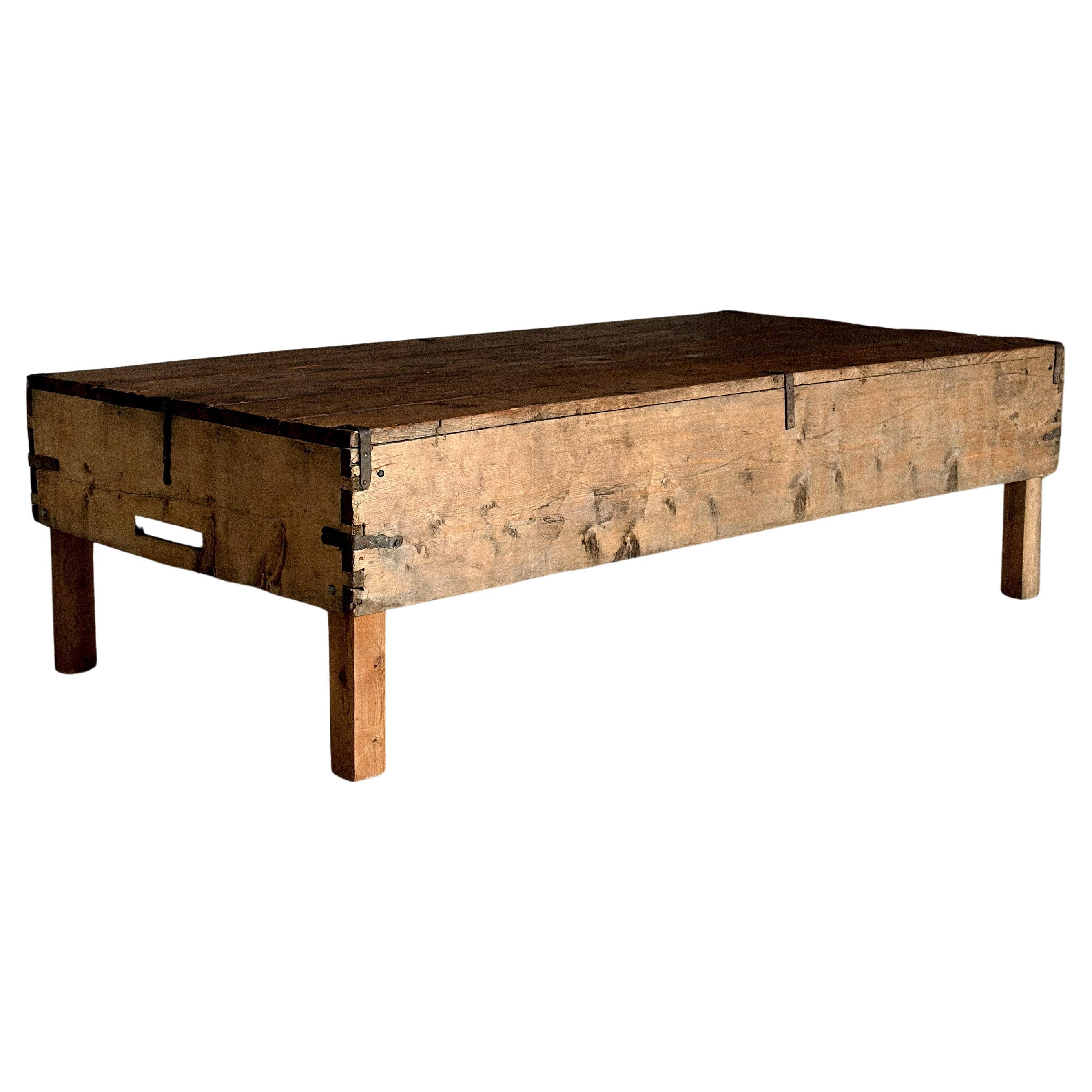 Massive Wabi Sabi Wooden Console, Anonymous, Norway, 1800s For Sale
