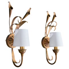 Massive, Wall Lights, Metal, Fabric, France, 1980s