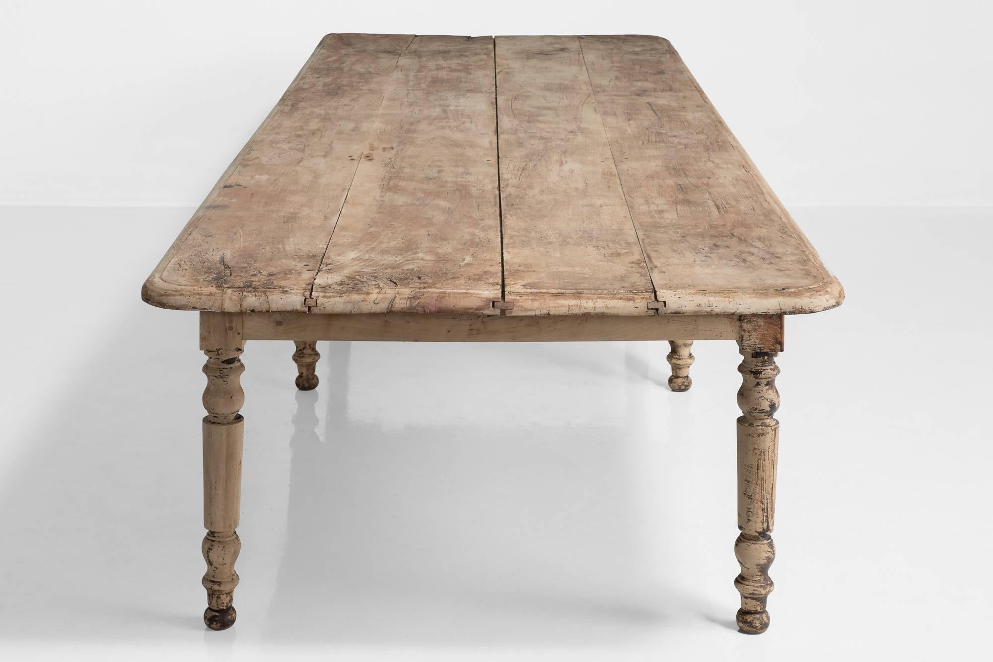 French Massive Walnut Dining Table, France, circa 1850