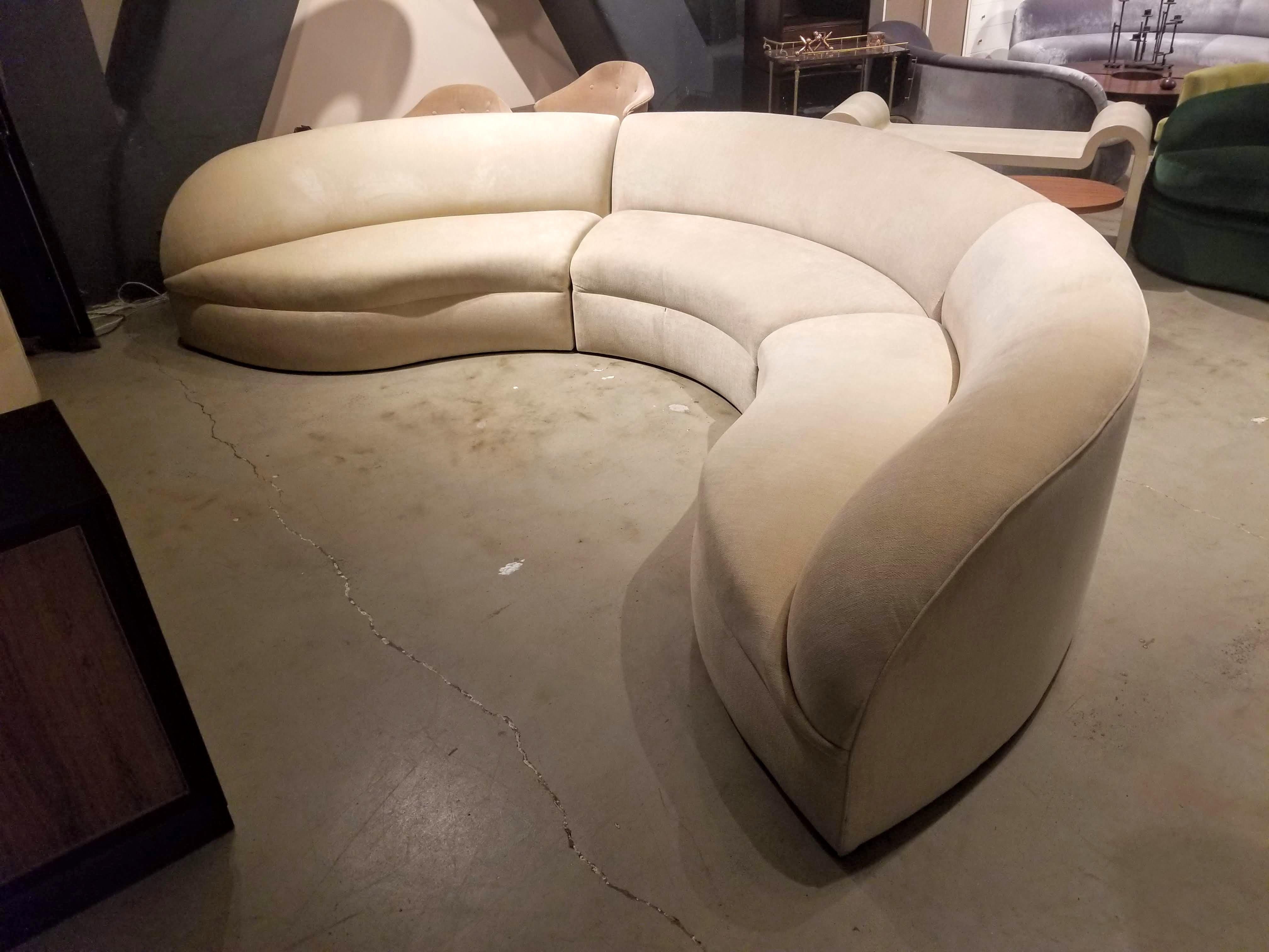 Modern Massive Weiman Preview Sectional Serpentine Curved Sofa
