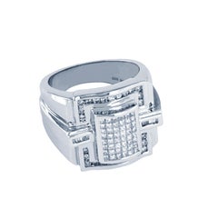Massive White Gold Ring with 2.2ct Diamonds