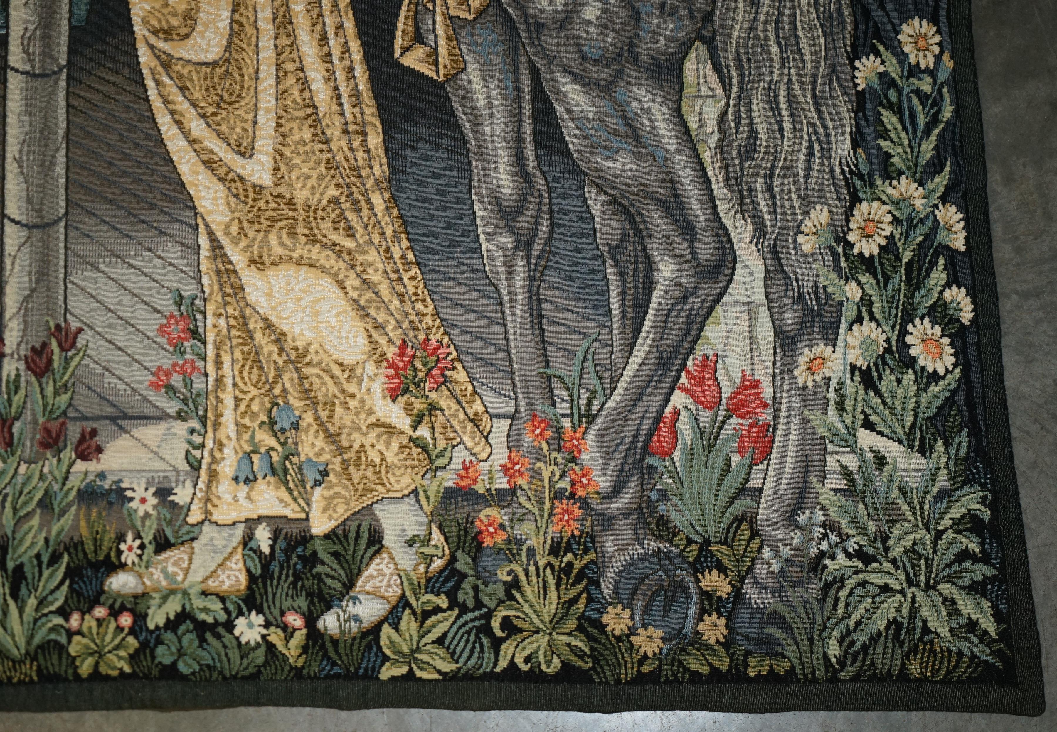 MASSiVE WILLIAM MORRIS GRAIL TAPESTRY SUMMONED TO THE QUEST BY A STRANGE DAMSEL 9