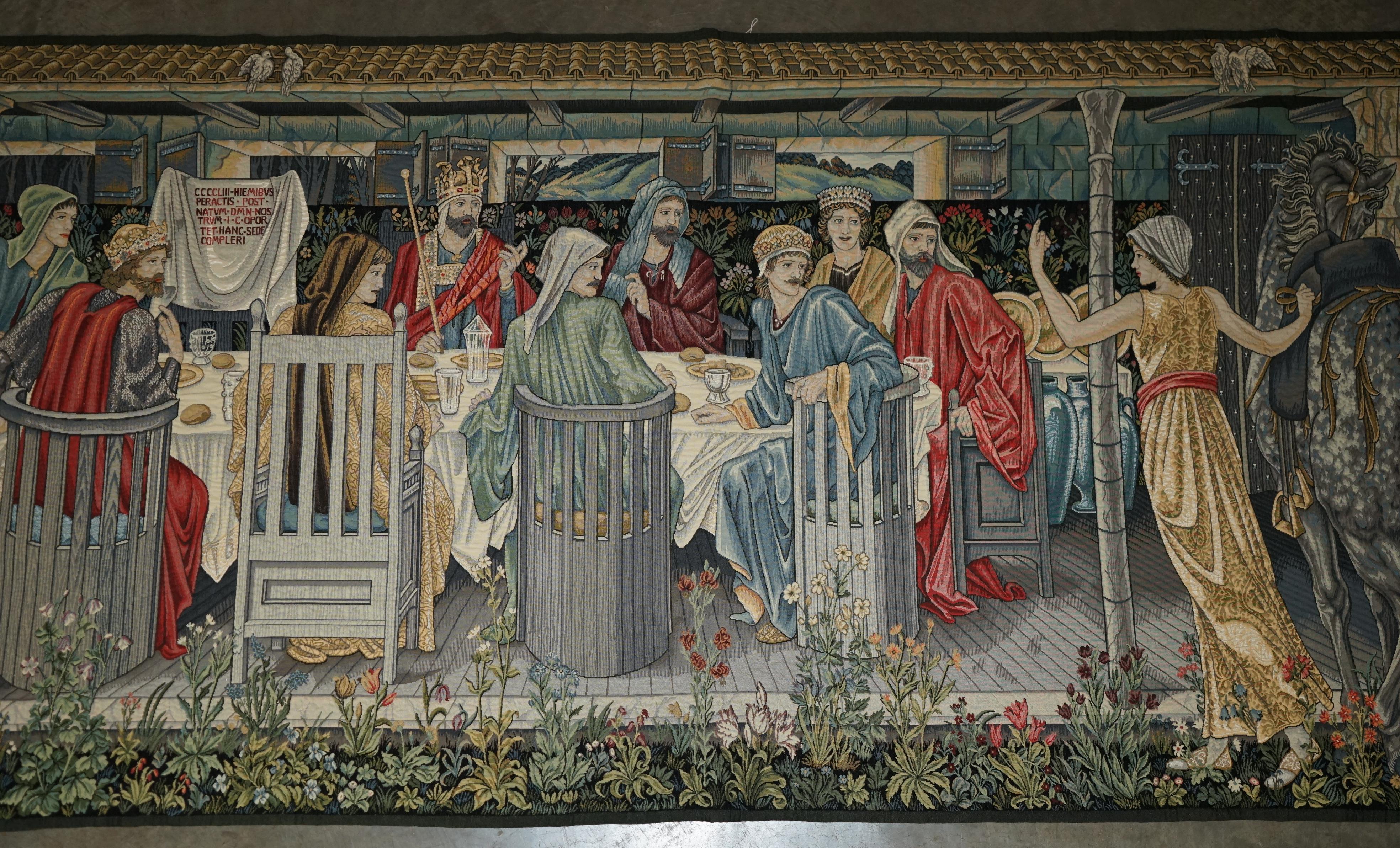 Napoleon III MASSiVE WILLIAM MORRIS GRAIL TAPESTRY SUMMONED TO THE QUEST BY A STRANGE DAMSEL