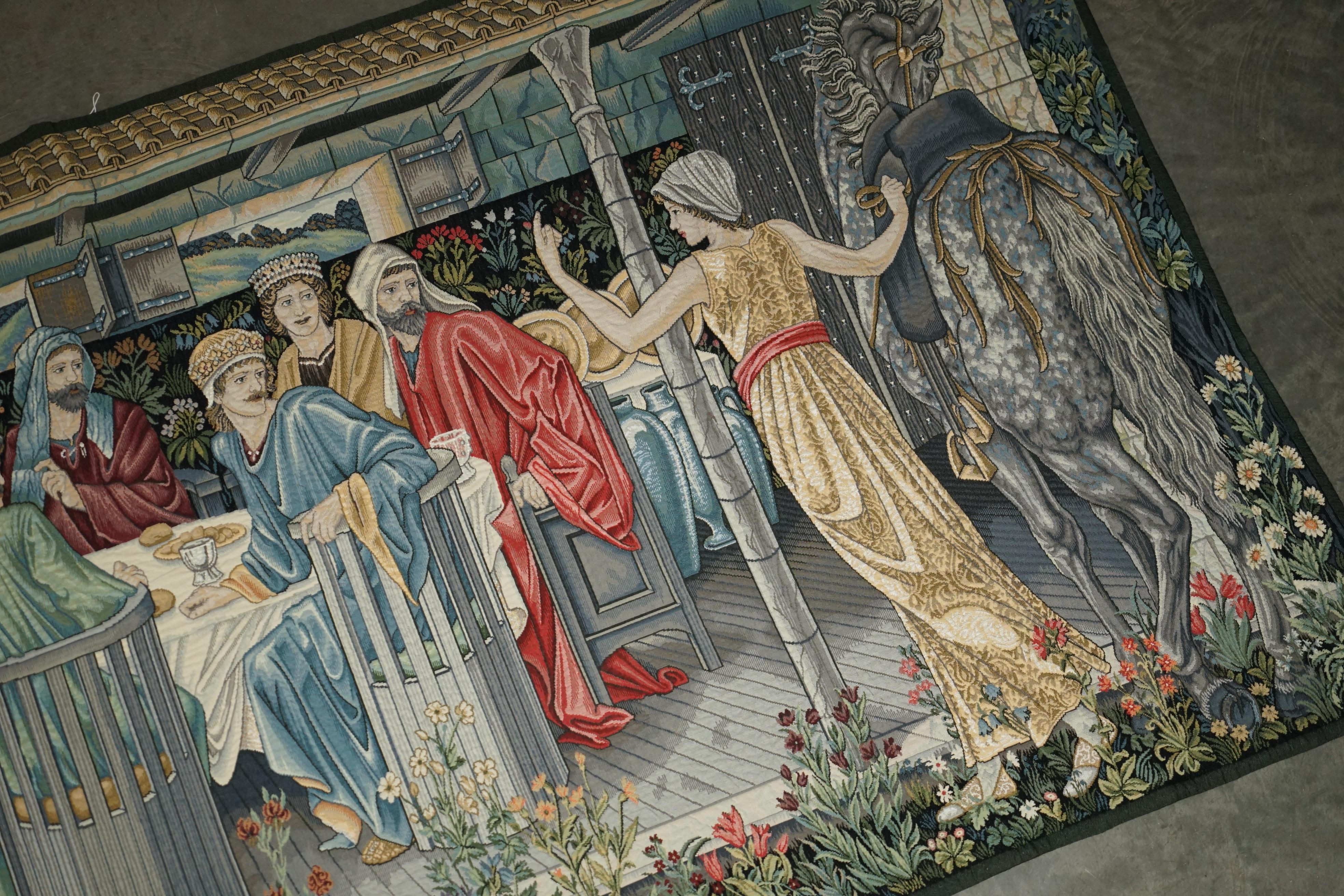 Hand-Crafted MASSiVE WILLIAM MORRIS GRAIL TAPESTRY SUMMONED TO THE QUEST BY A STRANGE DAMSEL