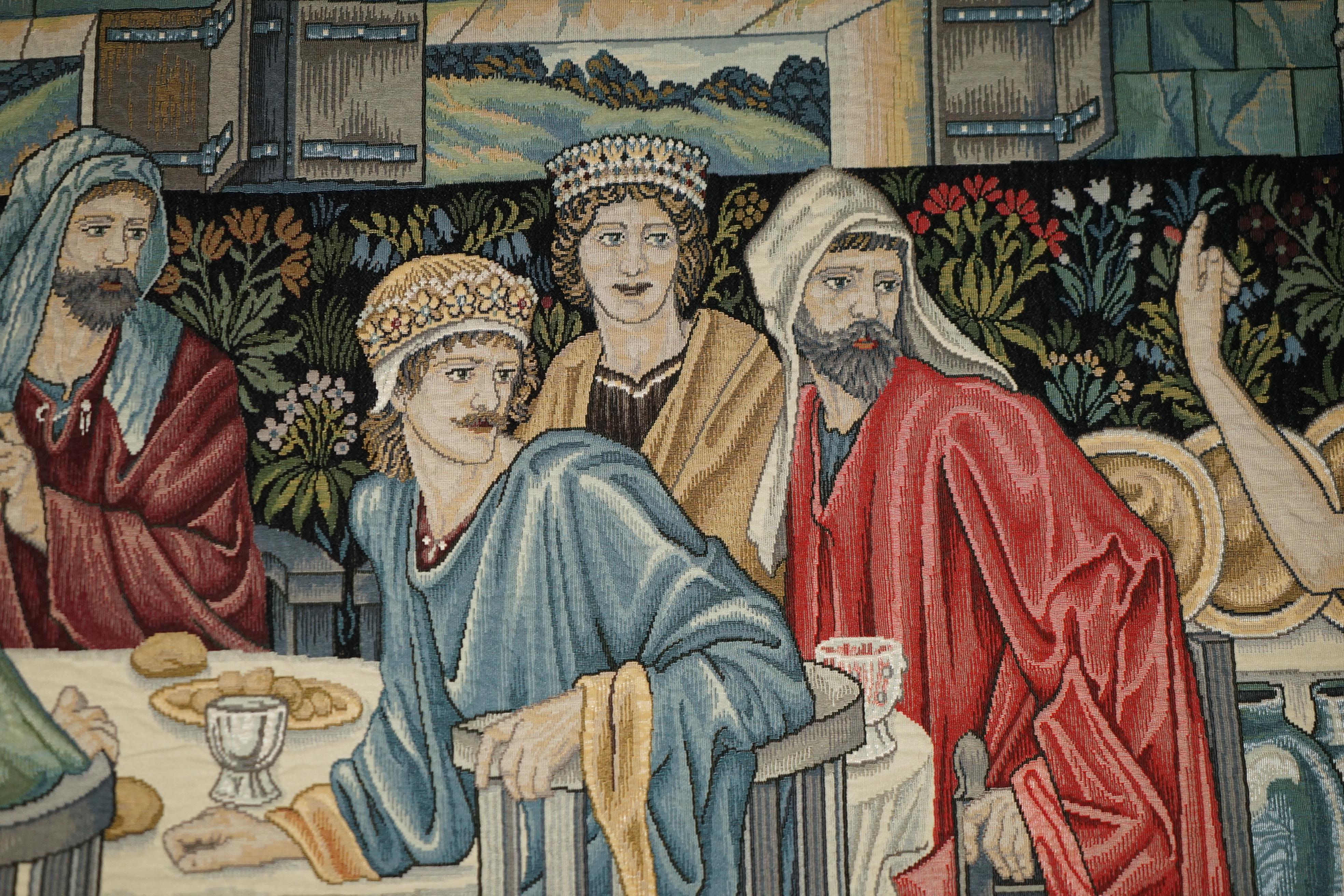 MASSiVE WILLIAM MORRIS GRAIL TAPESTRY SUMMONED TO THE QUEST BY A STRANGE DAMSEL 1
