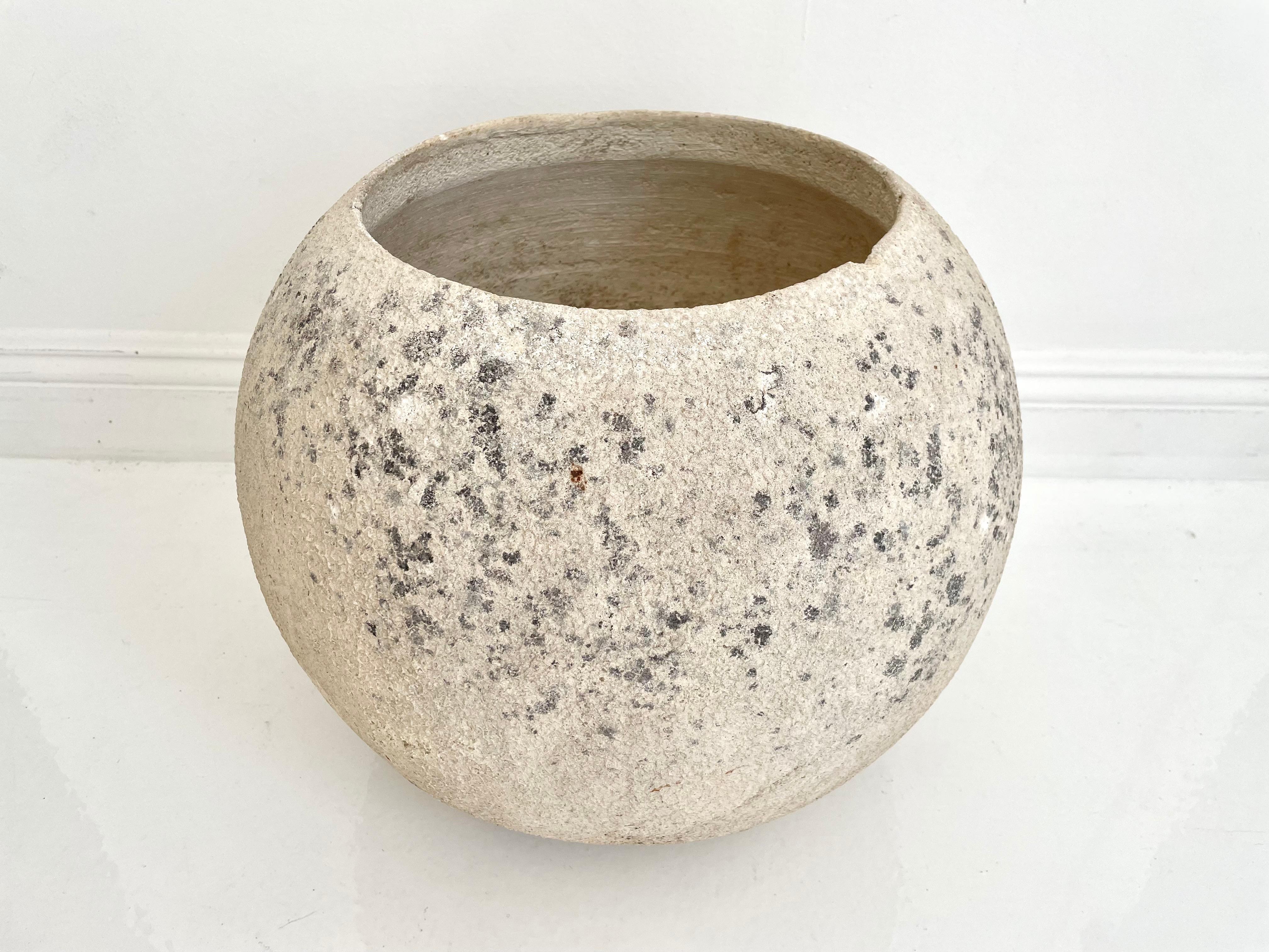 concrete sphere planter