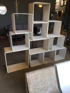 Massiccia libreria modulare a 11 pezzi di Willy Guhl