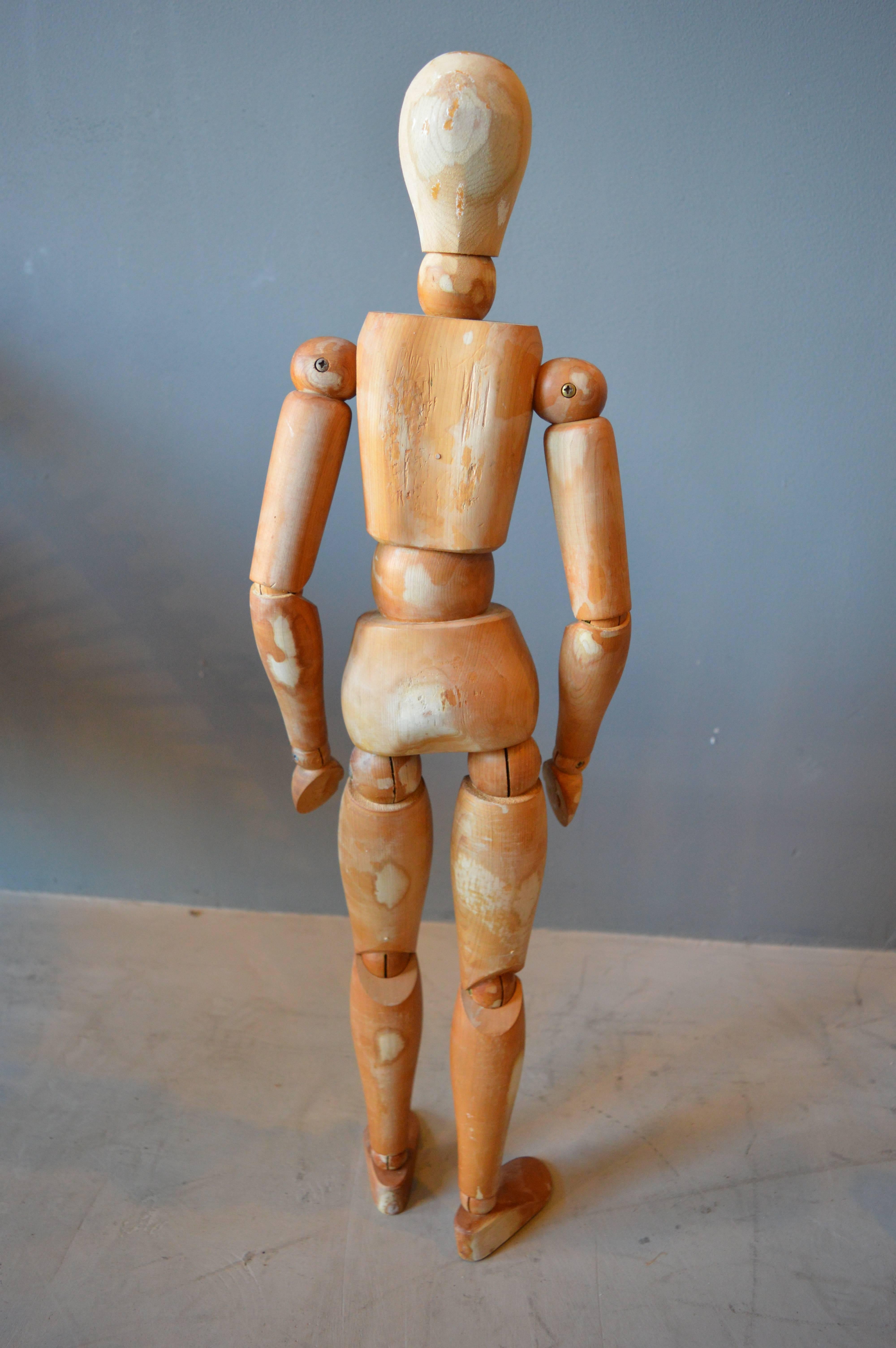 Américain Modèle d'artiste articulé en bois massif