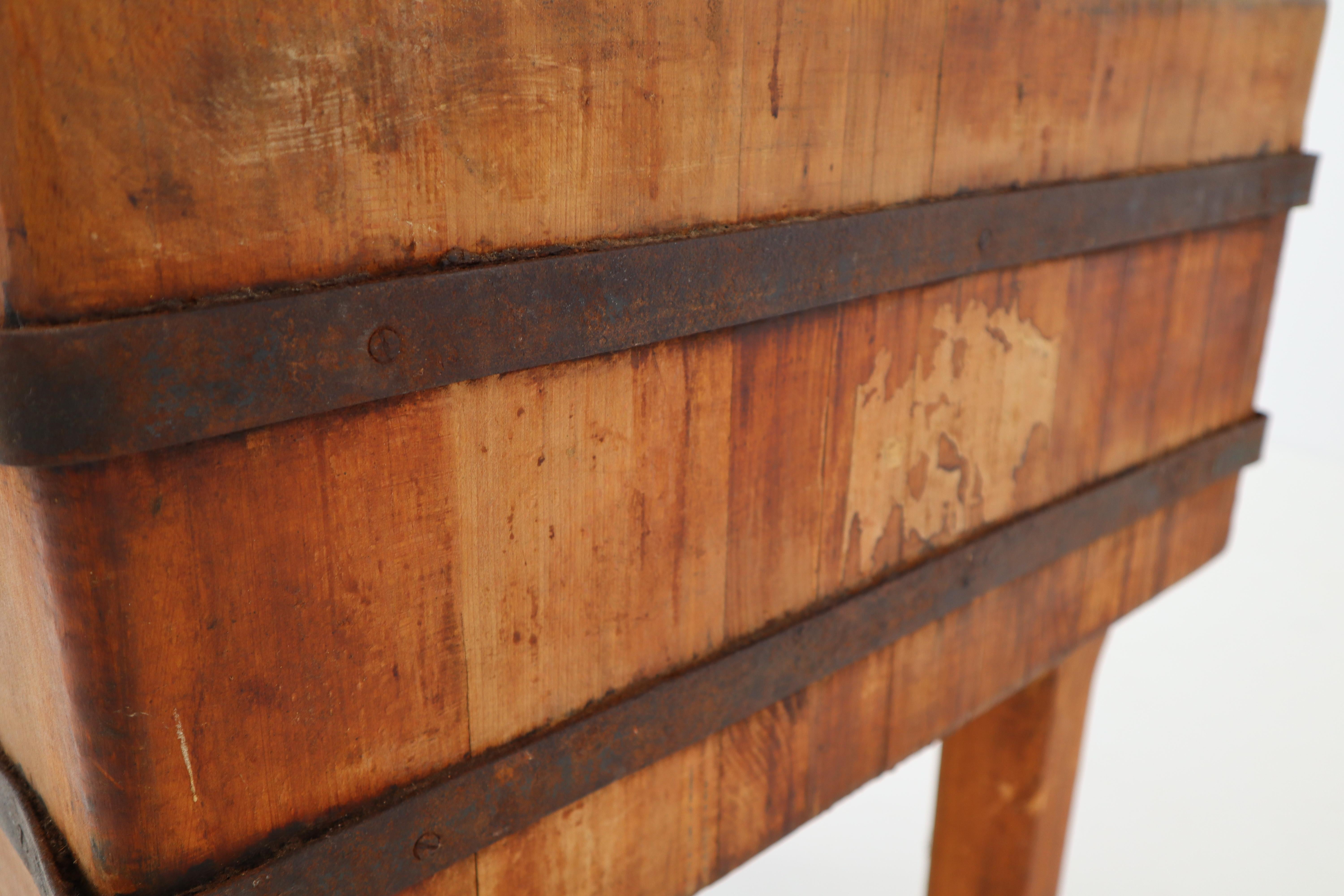 Massive Wood Butcher Block Table, Vienna, 1930s 2