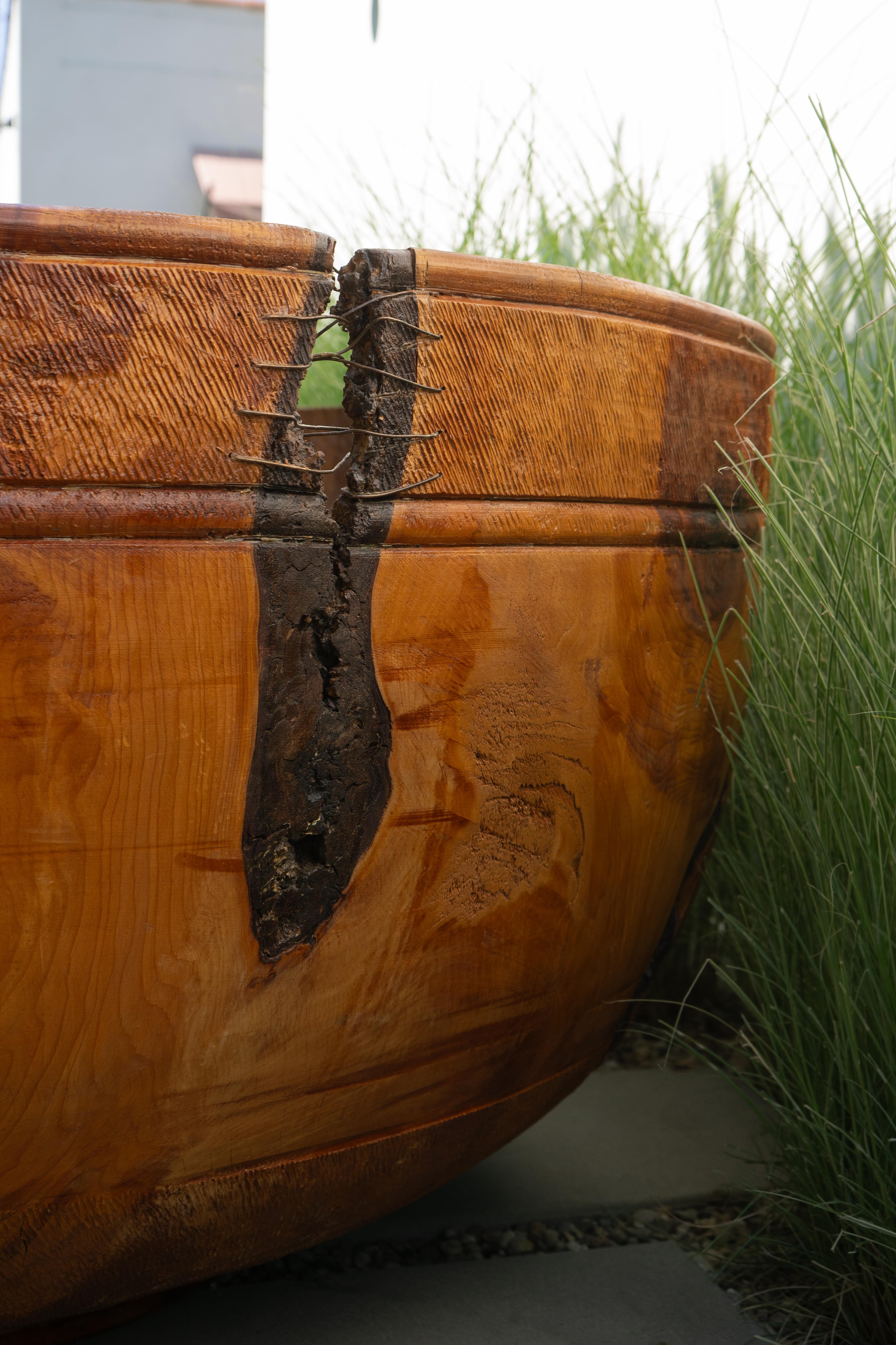 Massive Wood Turned Bowl - Five Feet Diameter In Good Condition For Sale In Beverly Hills, CA