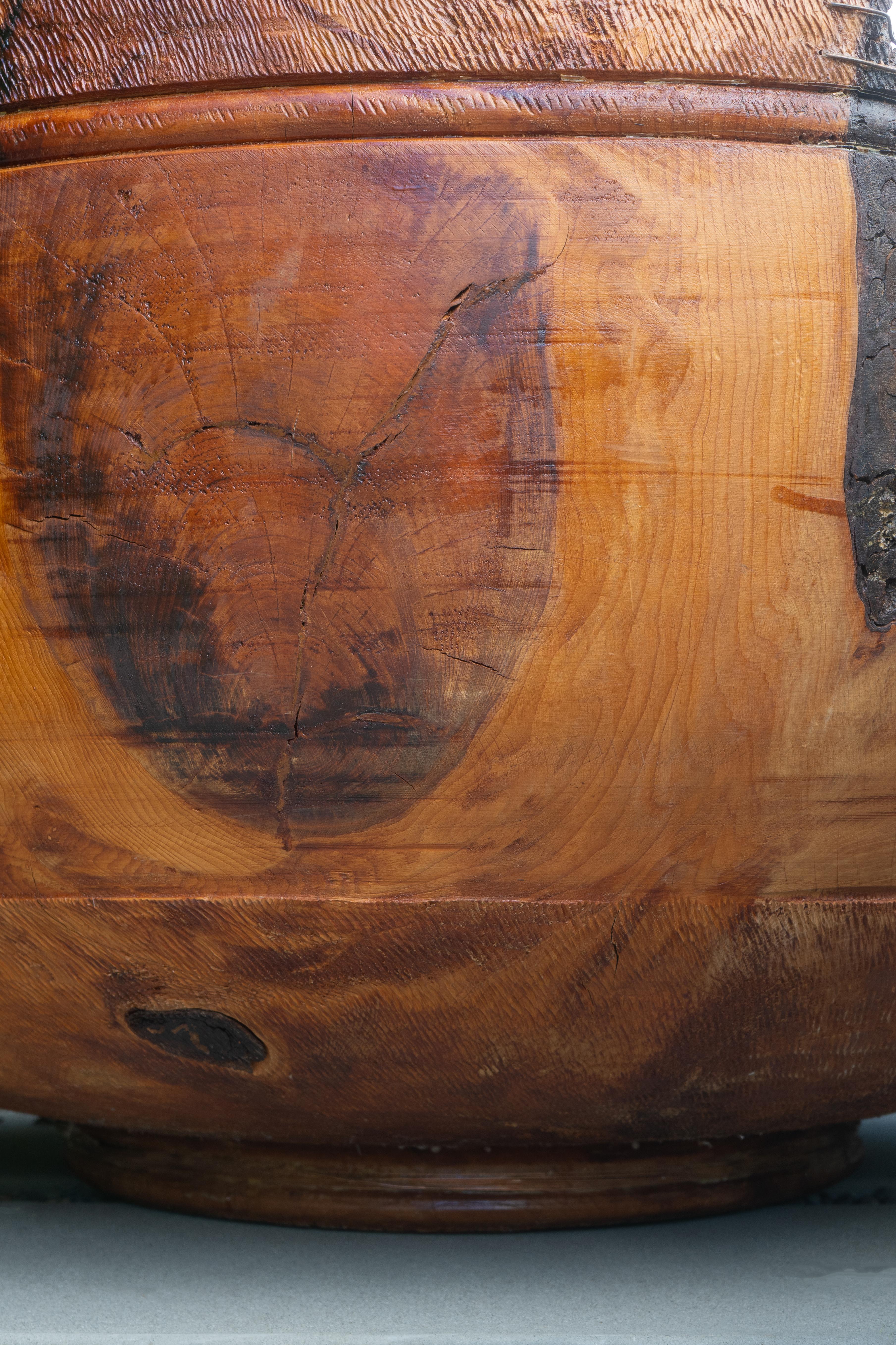 Late 20th Century Massive Wood Turned Bowl - Five Feet Diameter For Sale