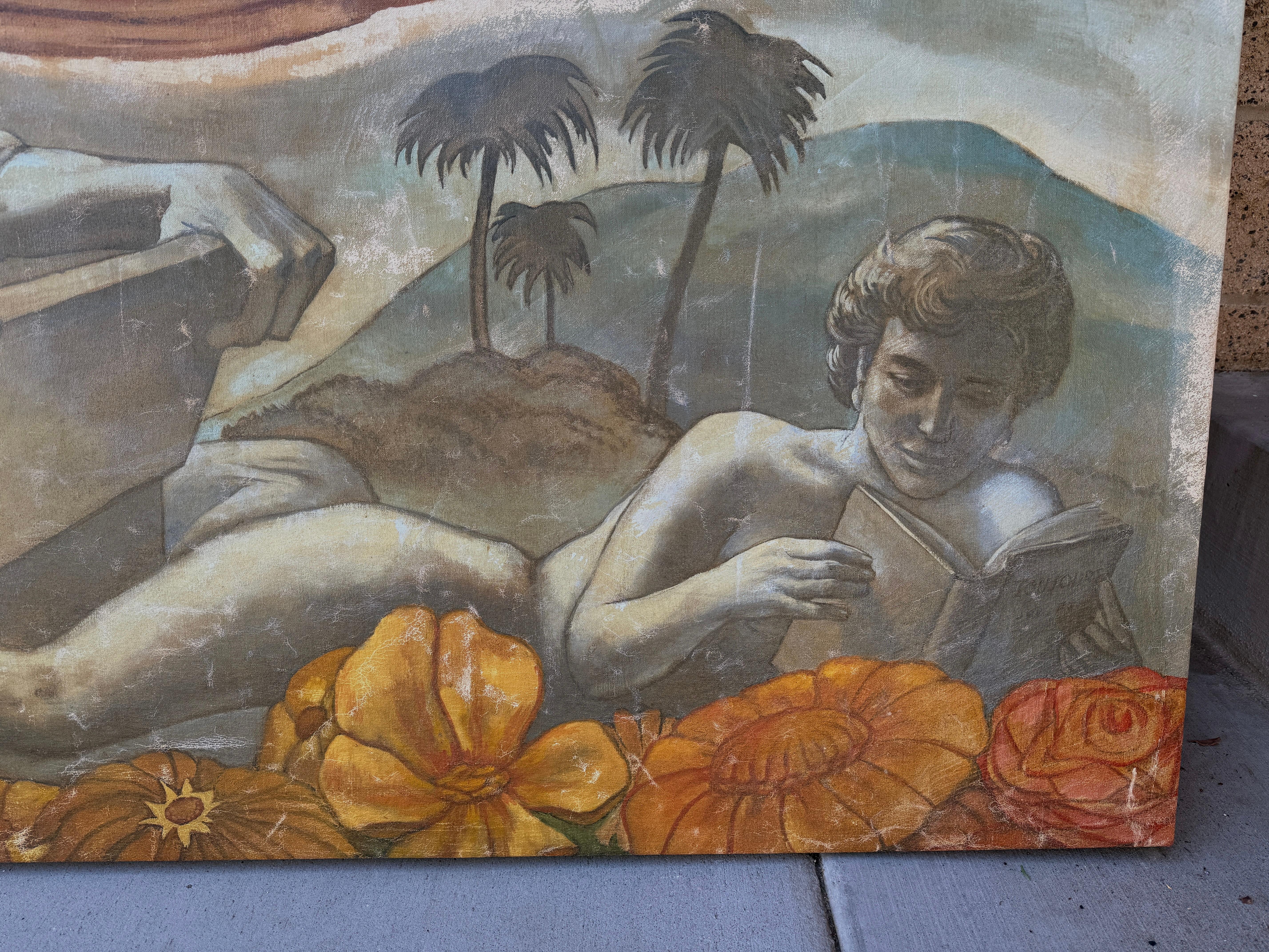 Massive WPA-Wandbildstudie im Zustand „Gut“ im Angebot in Palm Springs, CA