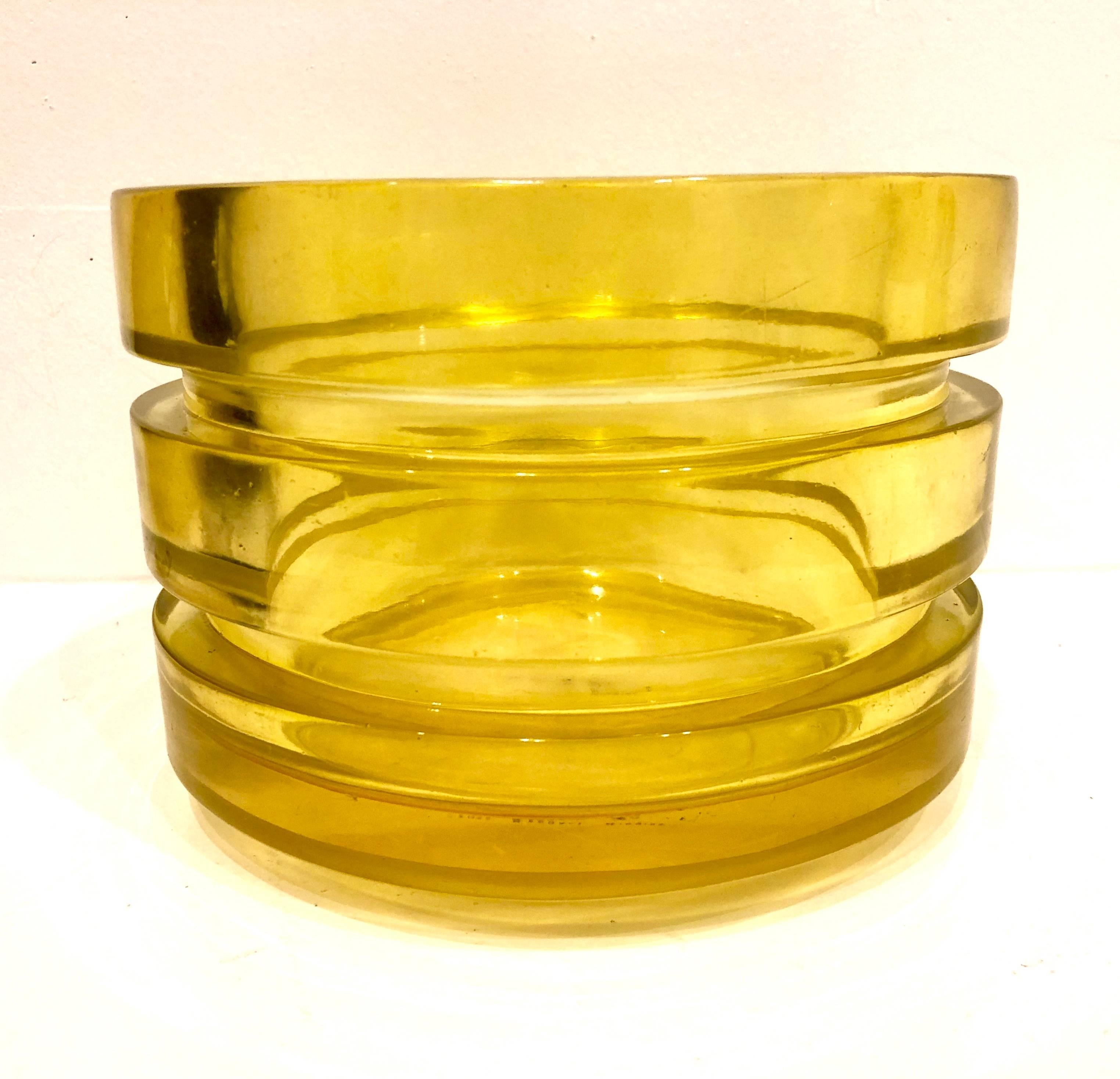 Post-Modern Massive Yellow Resin Vase/ Center Piece by James Kendall Higgins