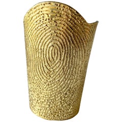 Massive Yves Saint Laurent Gold Print Cuff Bracelet