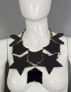 Massive YVES SAINT LAURENT Ysl Star Plexiglas Plastron Breastplate Necklace