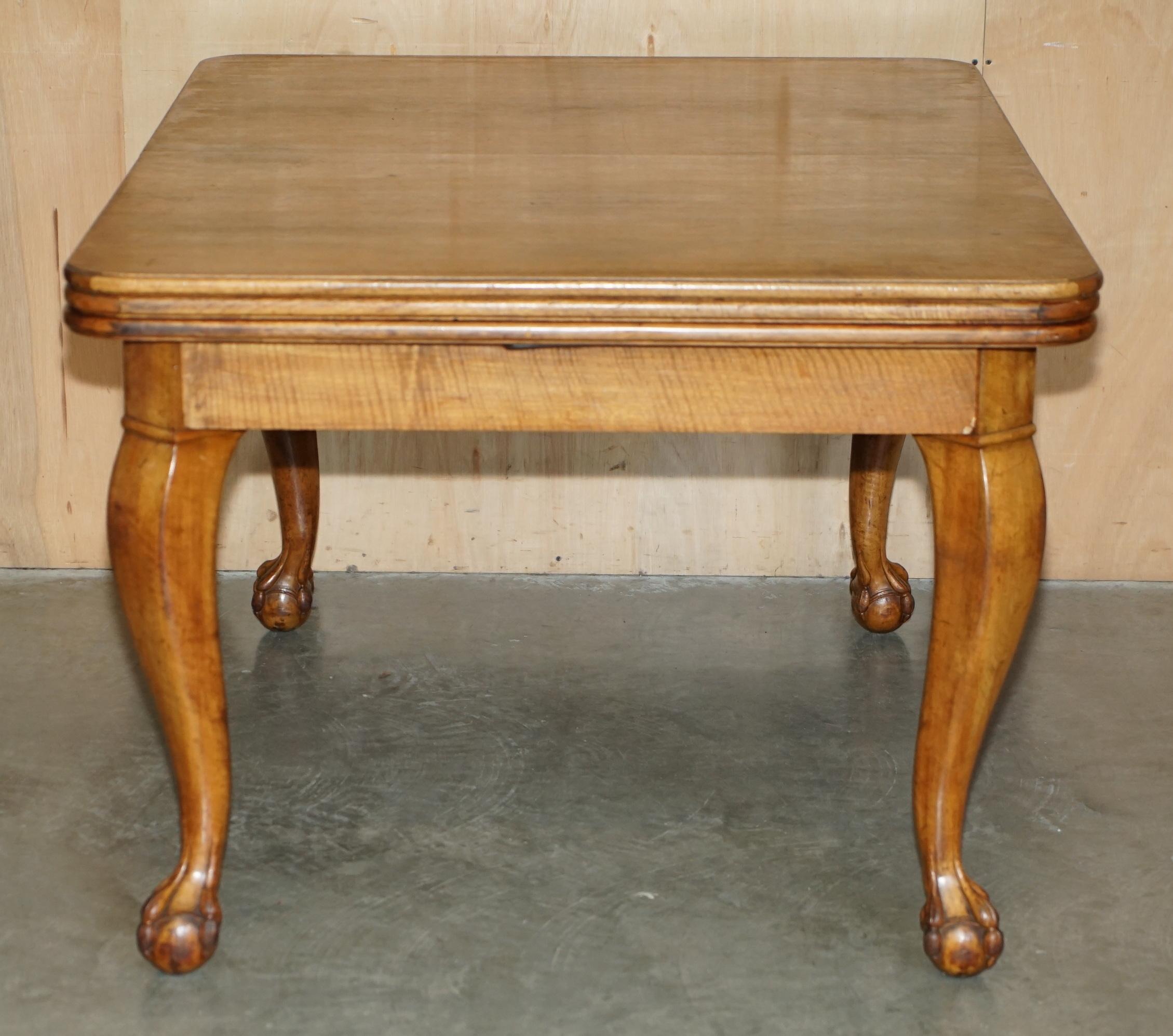 MESA DE COMEDOR MASSIVELY EXTENDiNG ANTIQUE FRENCH WALNUT ART DECO CLAW & BALL en venta 1