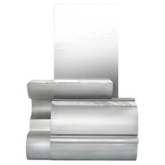 Console Massless en aluminium, miroir, acier et marbre par Todomuta Studio