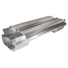 Massless Double Bench, Aluminum, Leather by Todomuta Studio