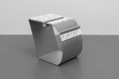 Massless Side Table, Aluminum, Marble by Todomuta Studio