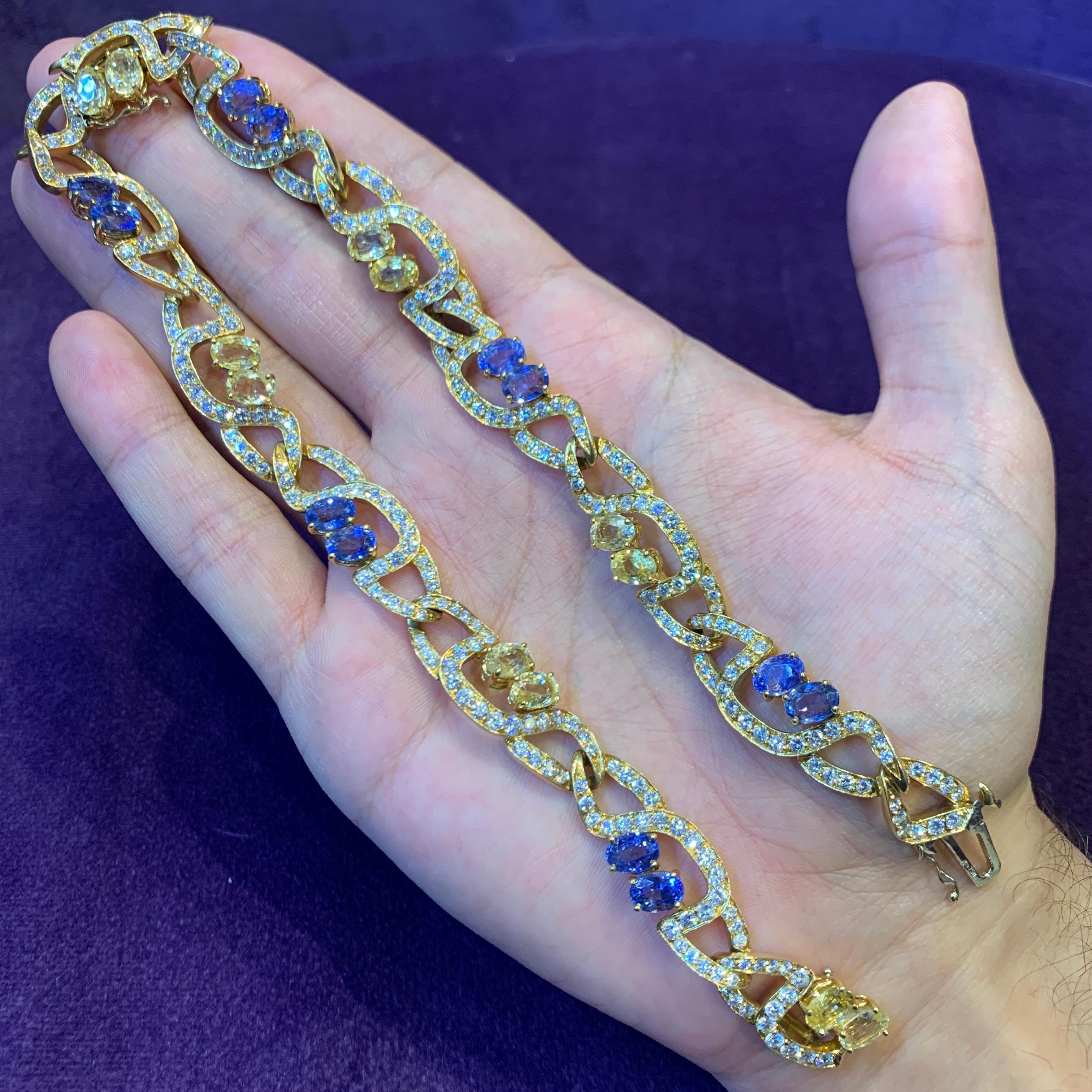 Massoni Saphir- und Diamant-Halskette  im Zustand „Hervorragend“ im Angebot in New York, NY