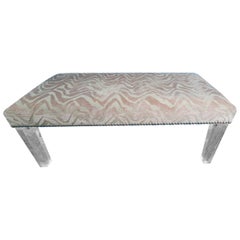 Massoud Pink Bench with Acrylic Legs