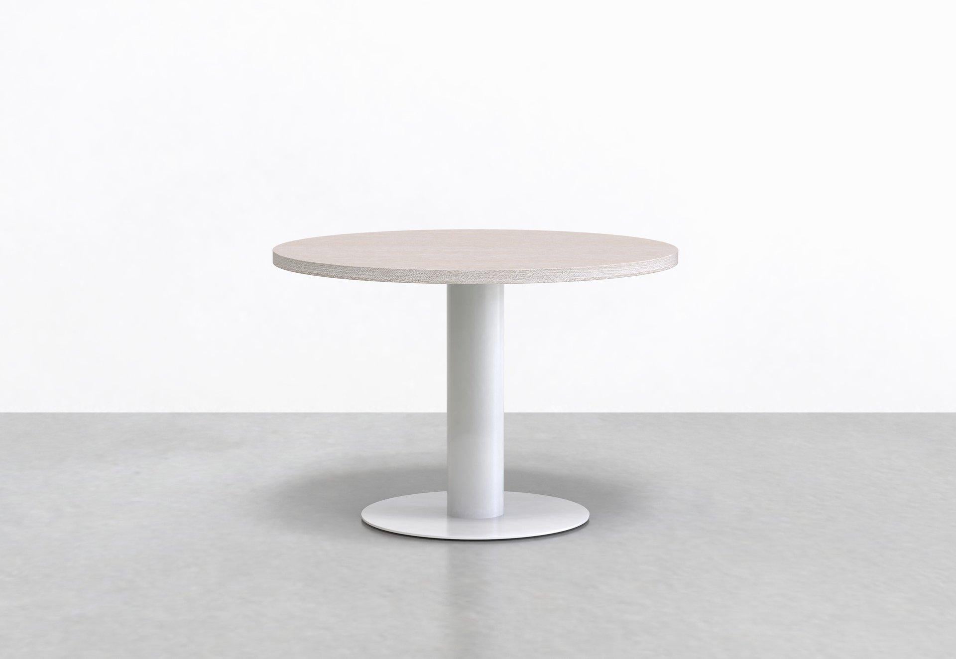 The Mast table is inspired by the form of a modern cafe table and translates it for any space. A great solution for huddle rooms or dining areas, the Mast table's round pedestal base tucks into smaller areas with ease. 