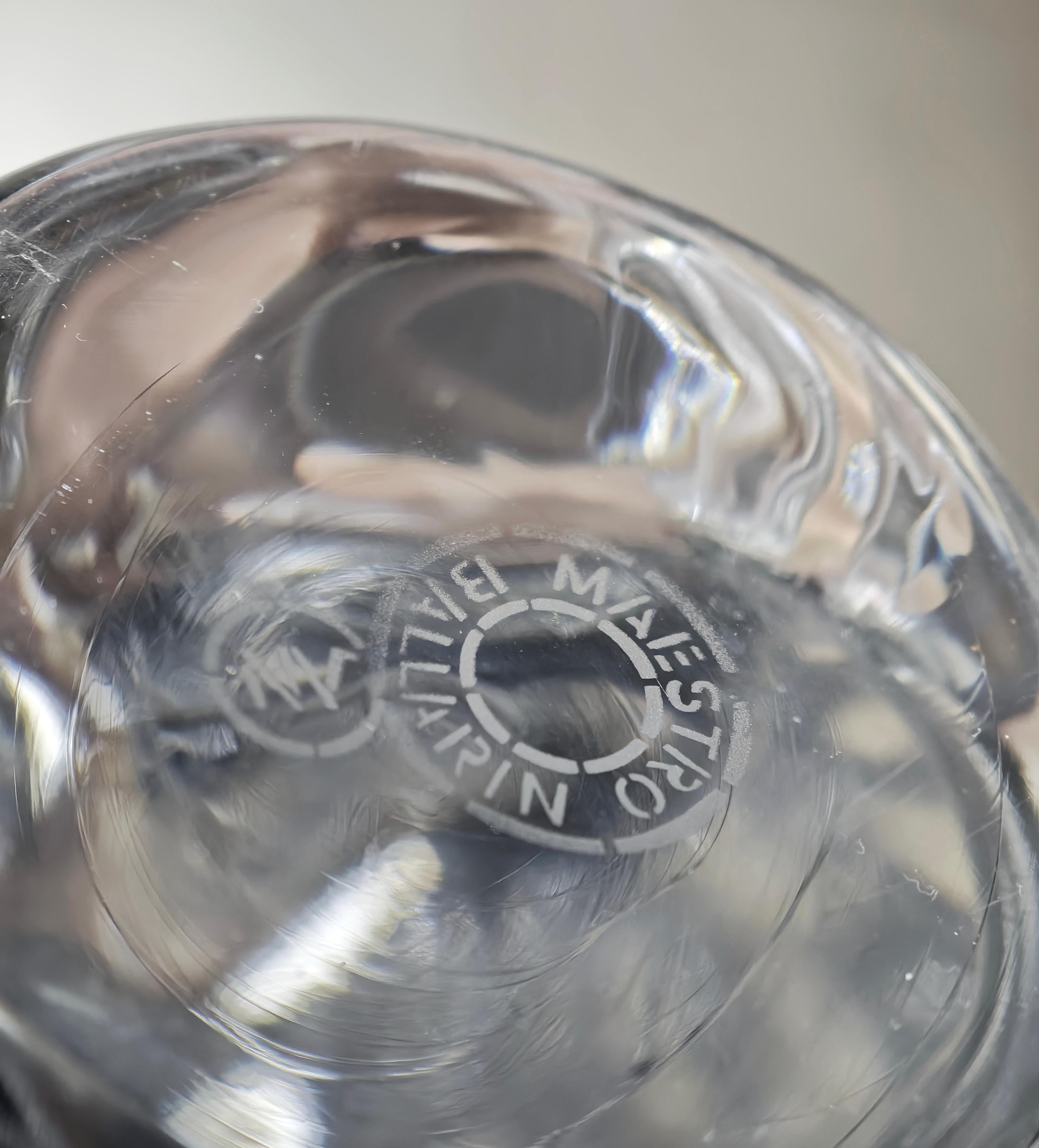 Maestro Ballarin Escultura de cristal de Murano Italia Años 80 Moderna de mediados de siglo Moderno de mediados de siglo en venta