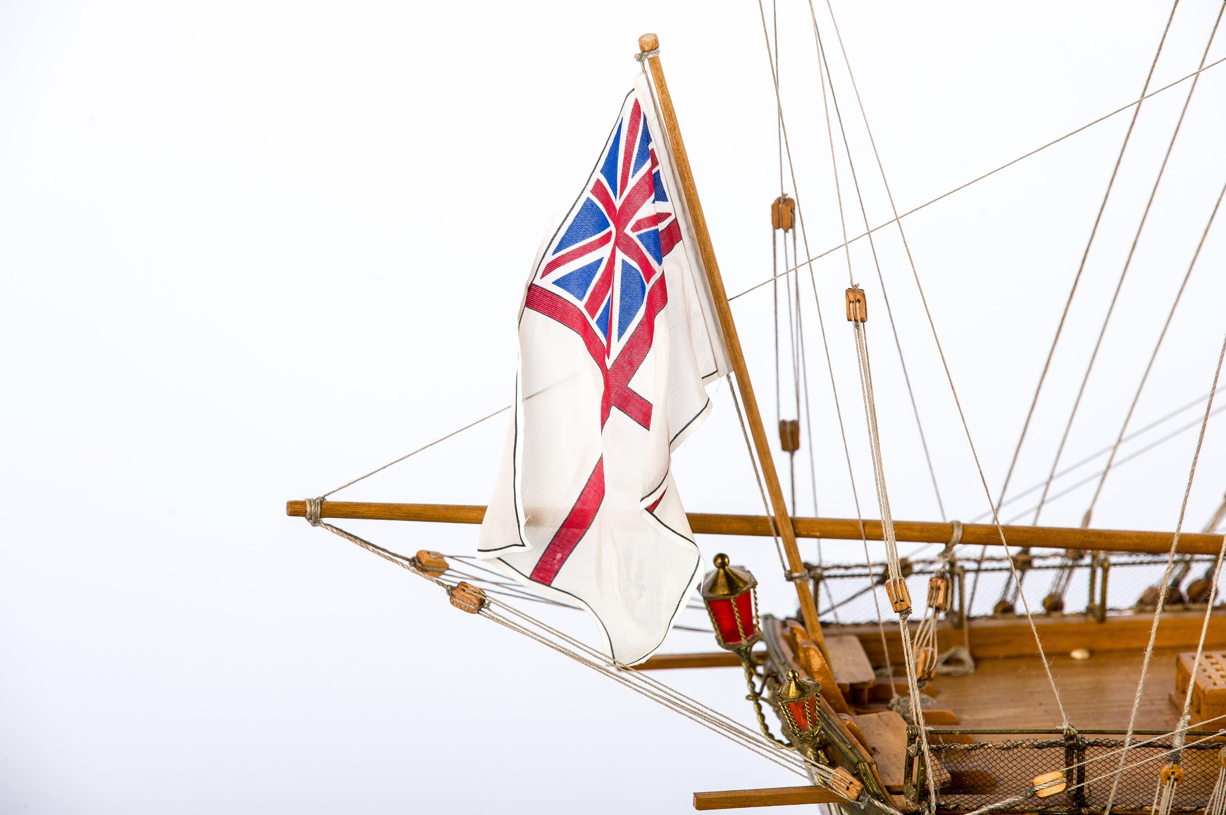 Master Built HMS Victory Scale Model Ship in Display Cabinet on Stand 4