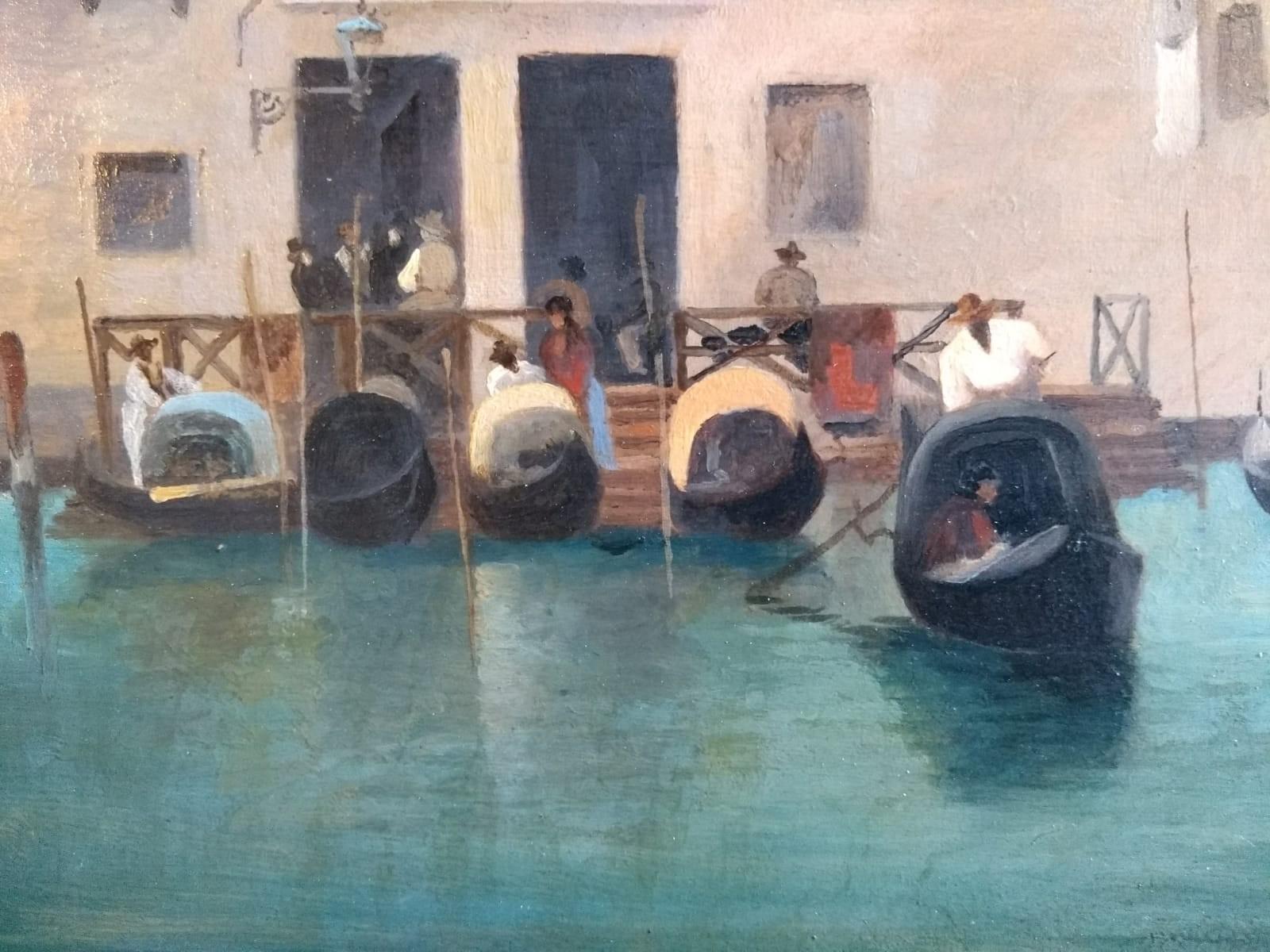 Italian Master Copy of a Favretto Painting, Venice, Oil on Panel, Early 1900s For Sale
