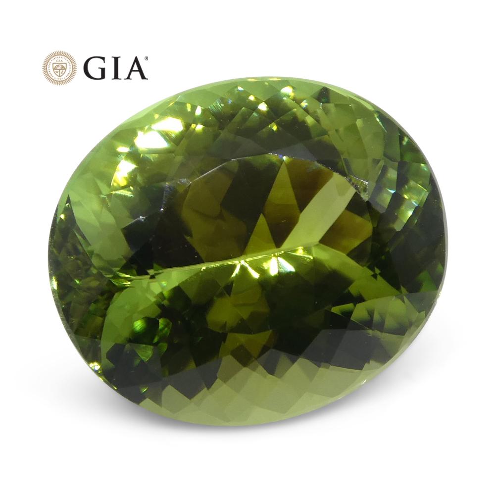 Master Cut 9.30ct Oval Mint Green Verdelite Tourmaline, GIA Certified In New Condition For Sale In Toronto, Ontario