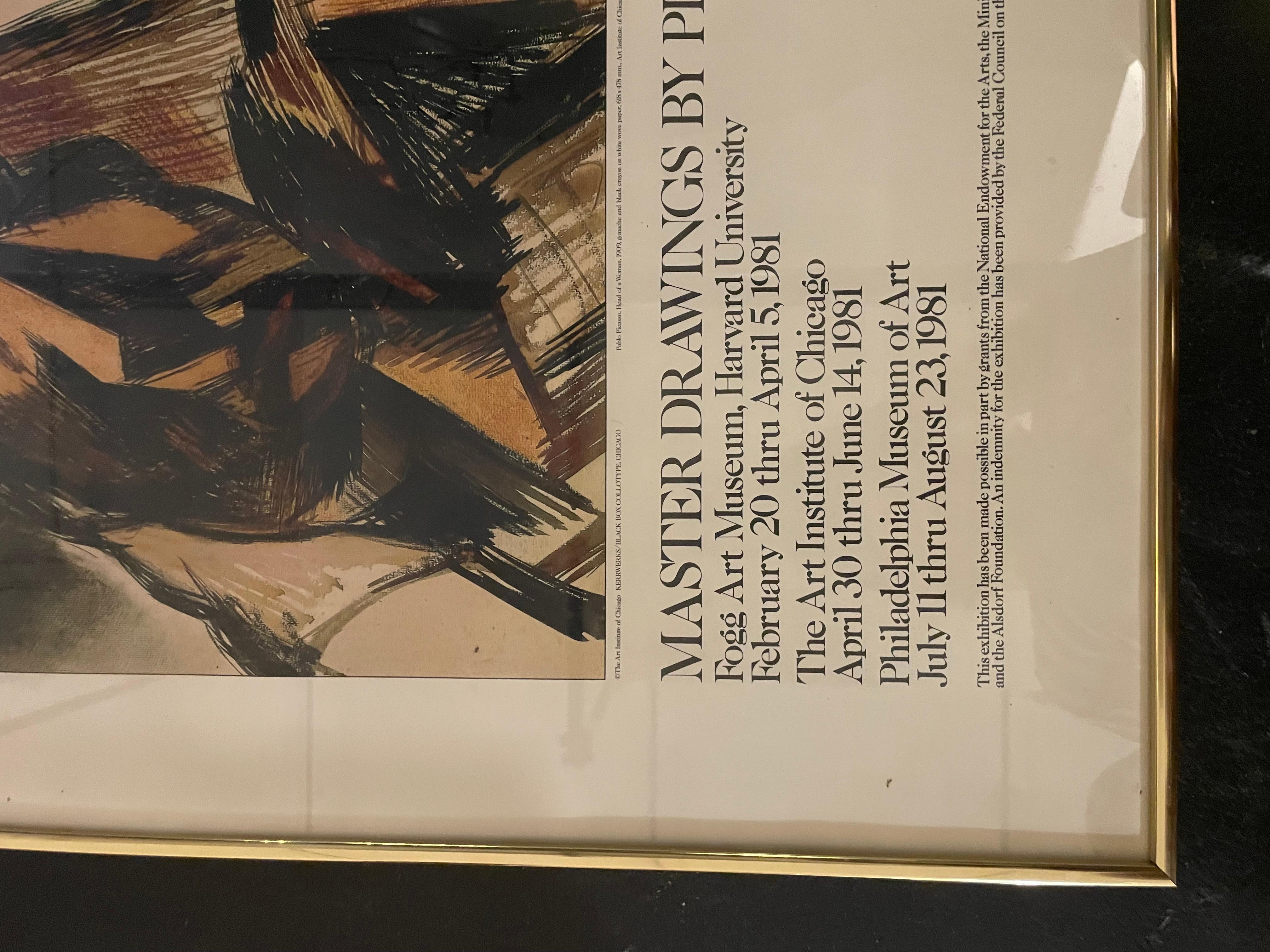 Mid-Century moderno Disegni di Picasso in stampa speciale, poster per la galleria, 1981 in vendita