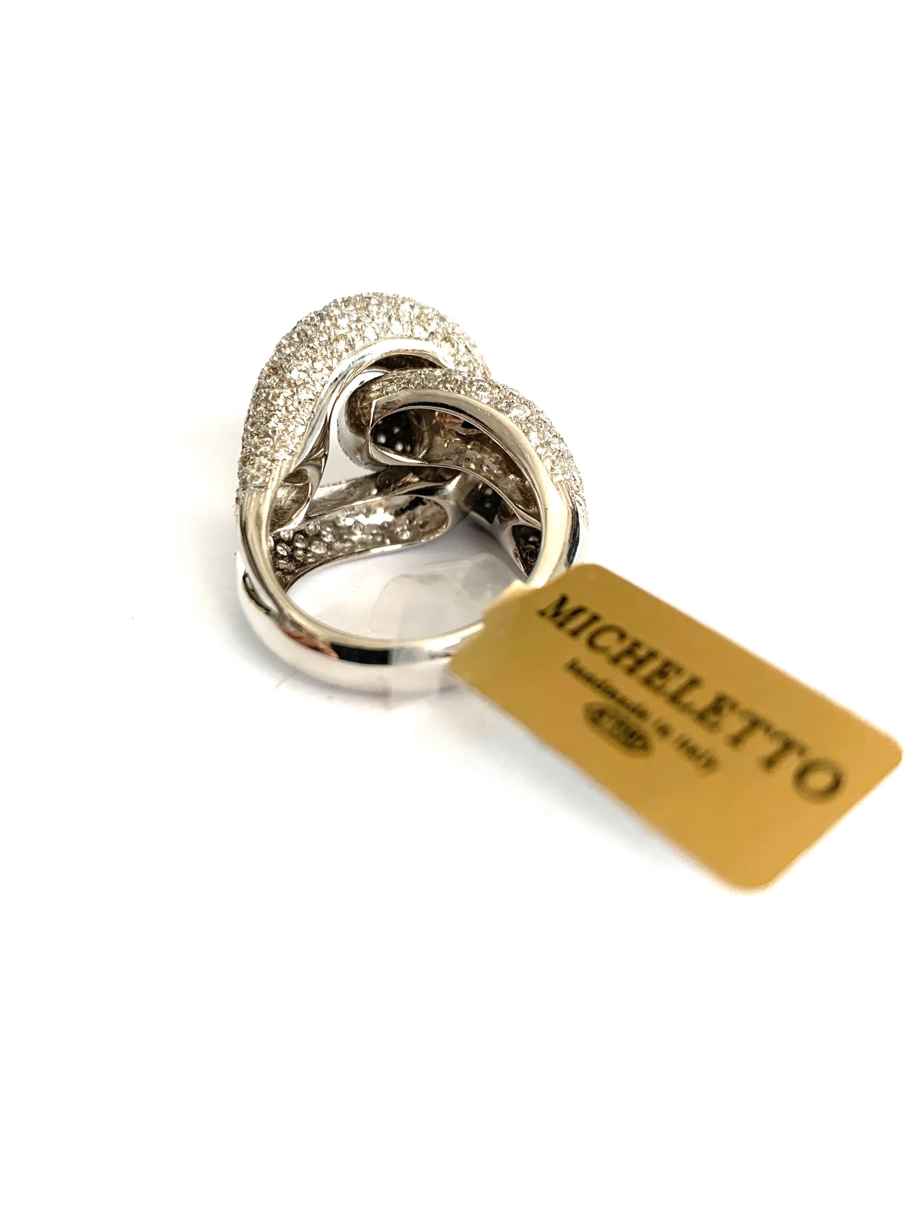Master Groumette Ring 18 Karat White Gold and Diamonds In New Condition For Sale In Milano, Lombardia