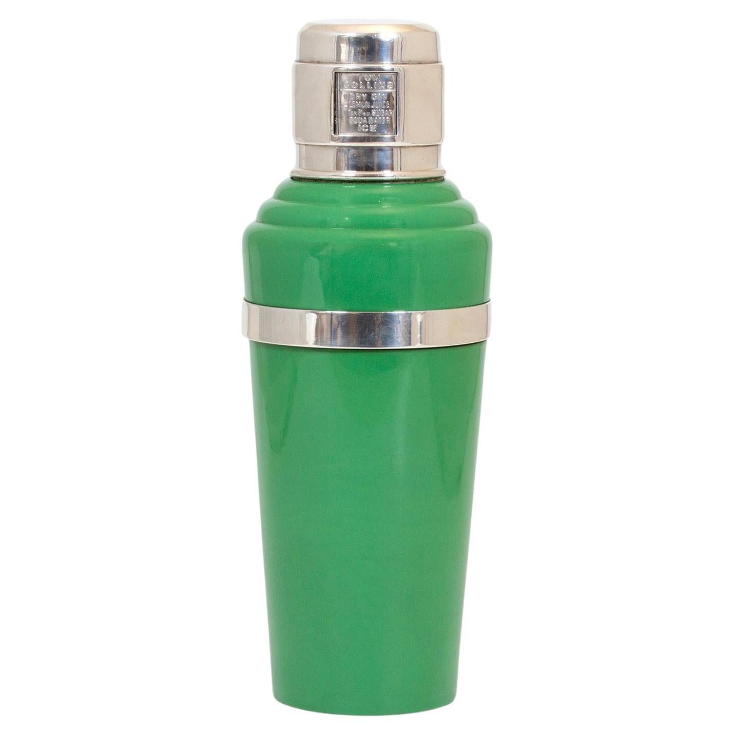 Master Incolor Art Deco Cocktail Shaker in Green