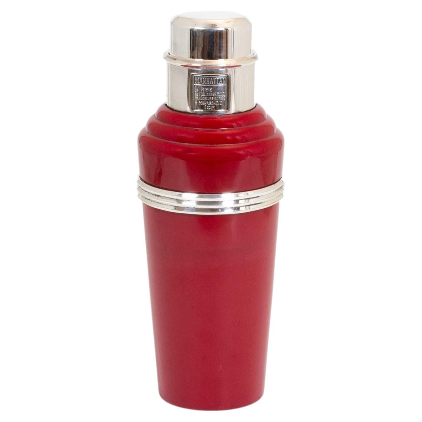 Master Incolor Cocktail Shaker Red Art Deco