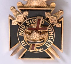 Master Mason's Knights Templar Fob Charm, 10 Karat Yellow Gold
