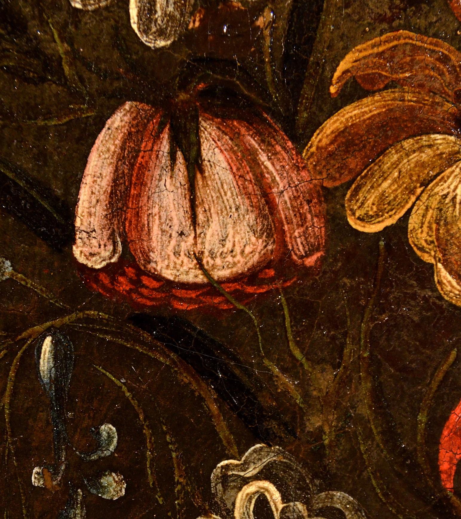 Peinture à l'huile sur toile Vieux maître 17ème siècle Italie natures mortes en vente 8
