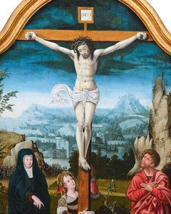 Crucifixion, Antwerp, Flemish 16th century, oil on panel