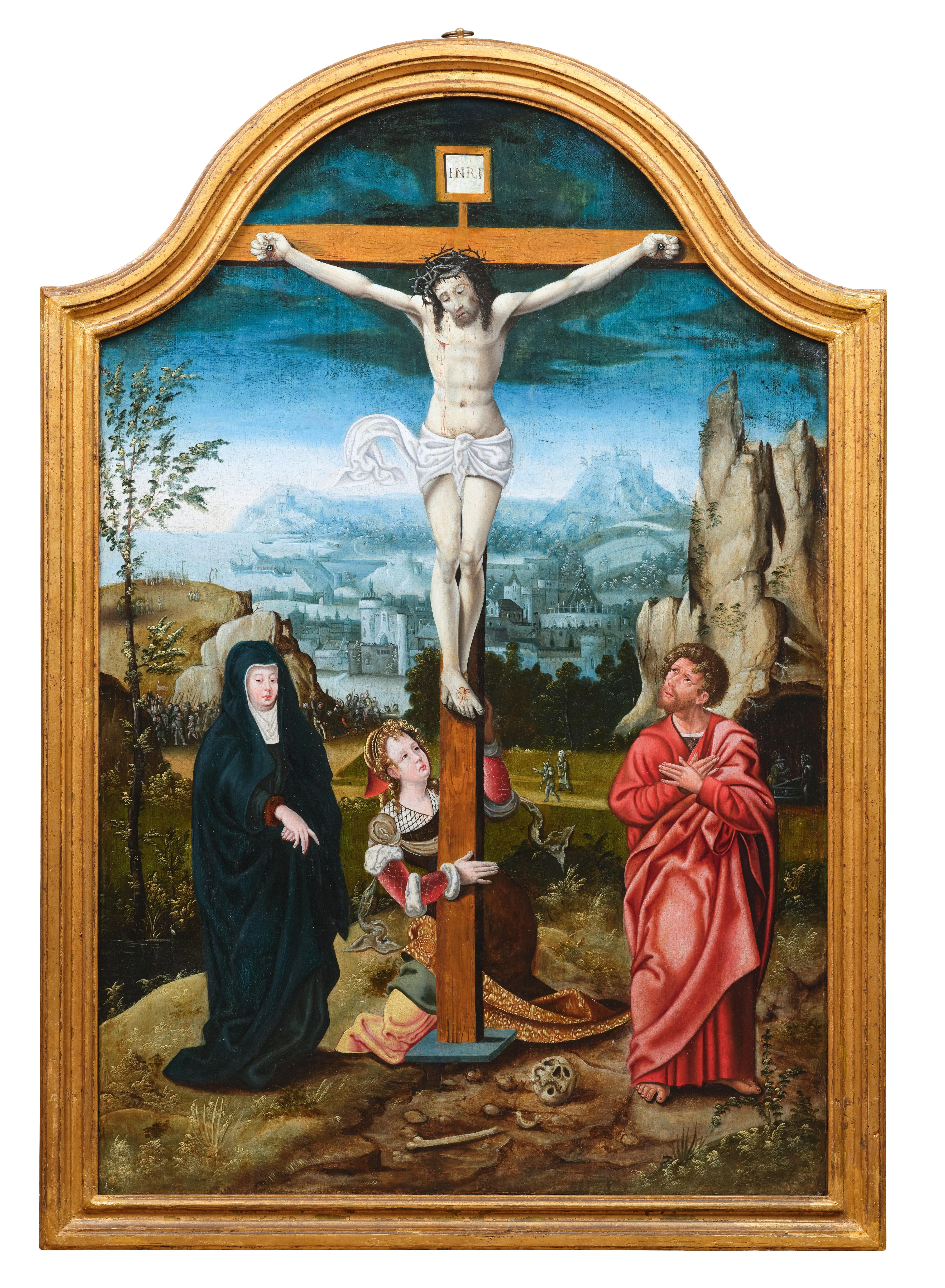 Crucifixion, Antwerp, Flemish 16th century, oil on panel