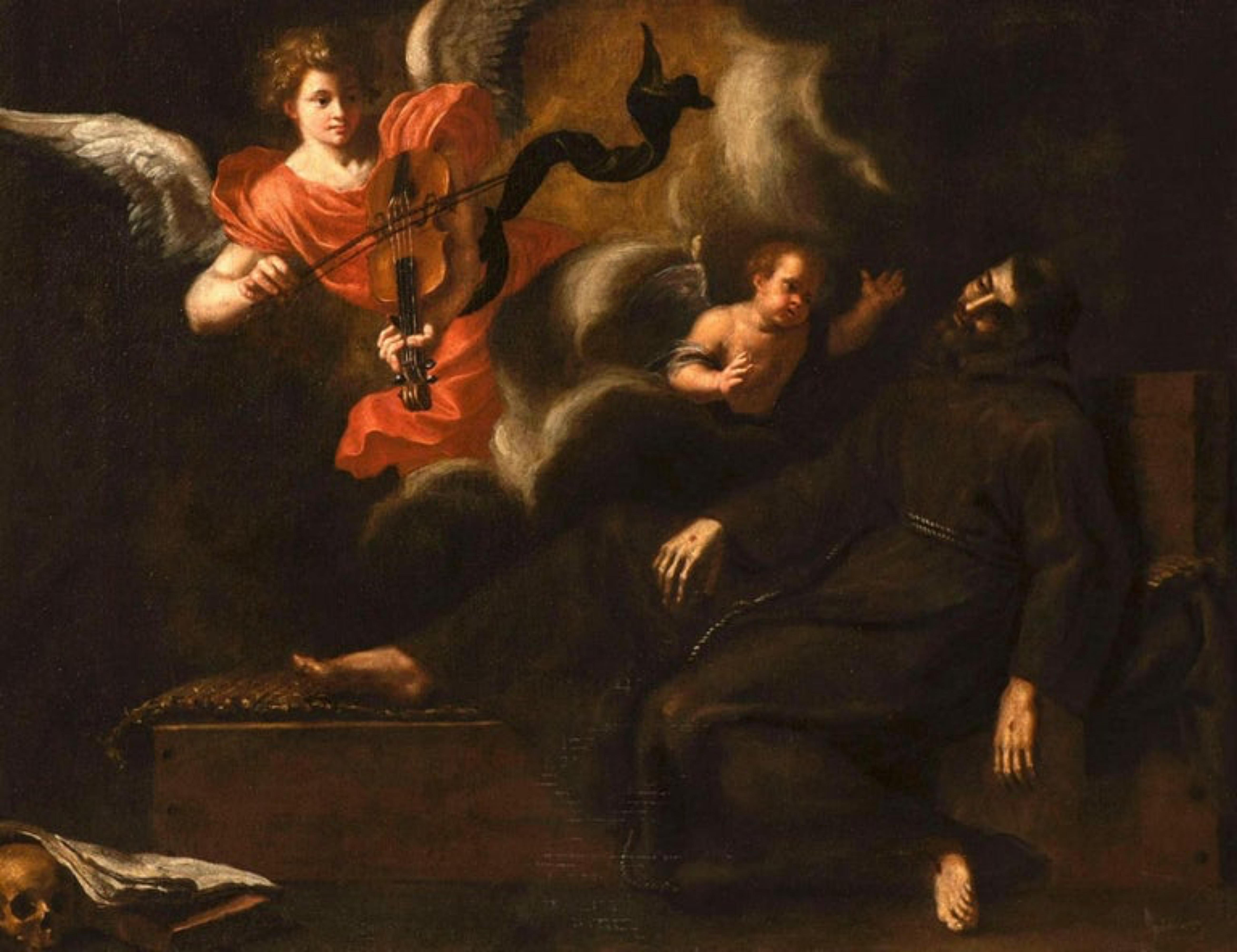 Maestro de la Escuela Napolitana del siglo XVII. Visión de San Francisco Aceitado en venta