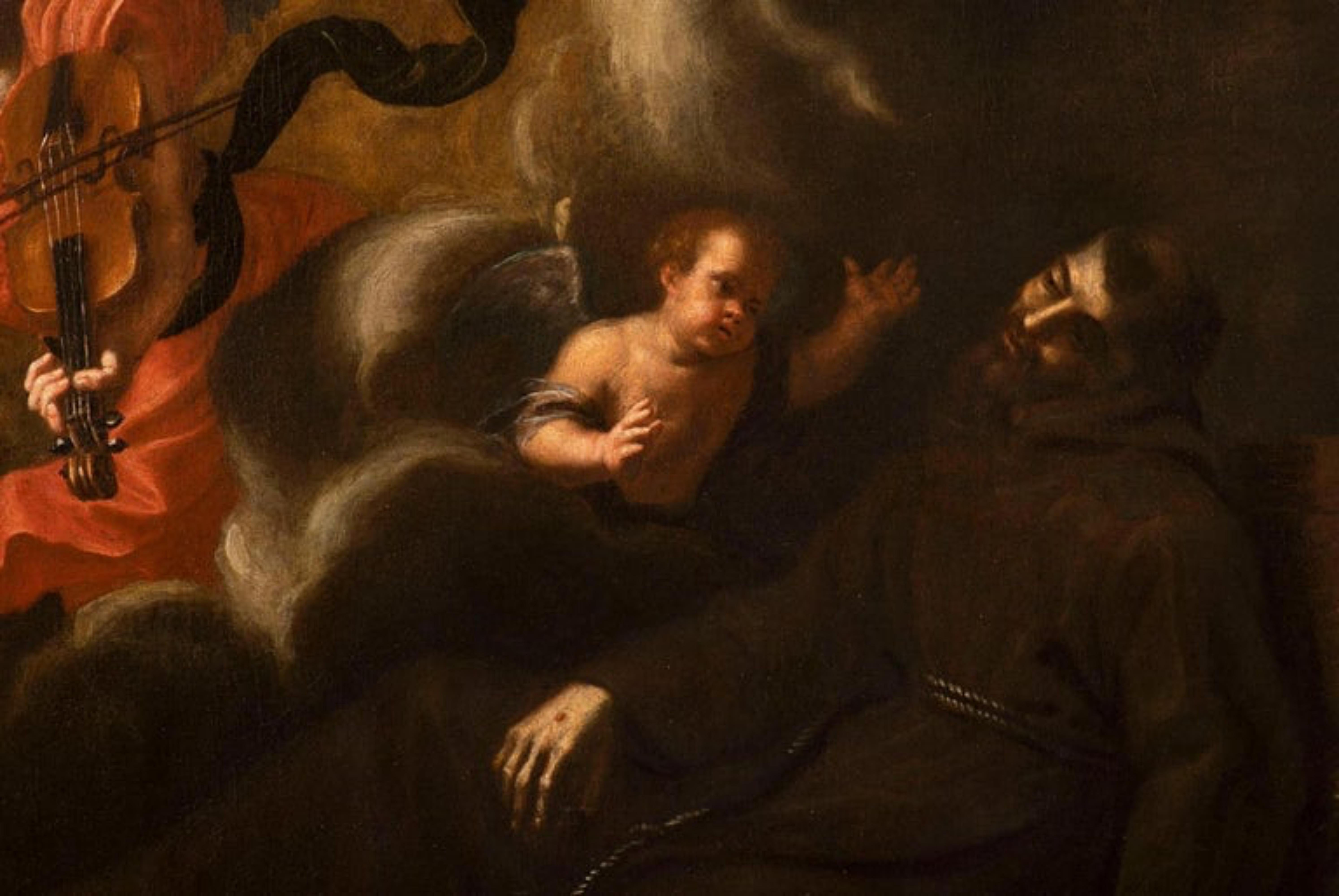 Maestro de la Escuela Napolitana del siglo XVII. Visión de San Francisco en Bueno estado para la venta en Madrid, ES