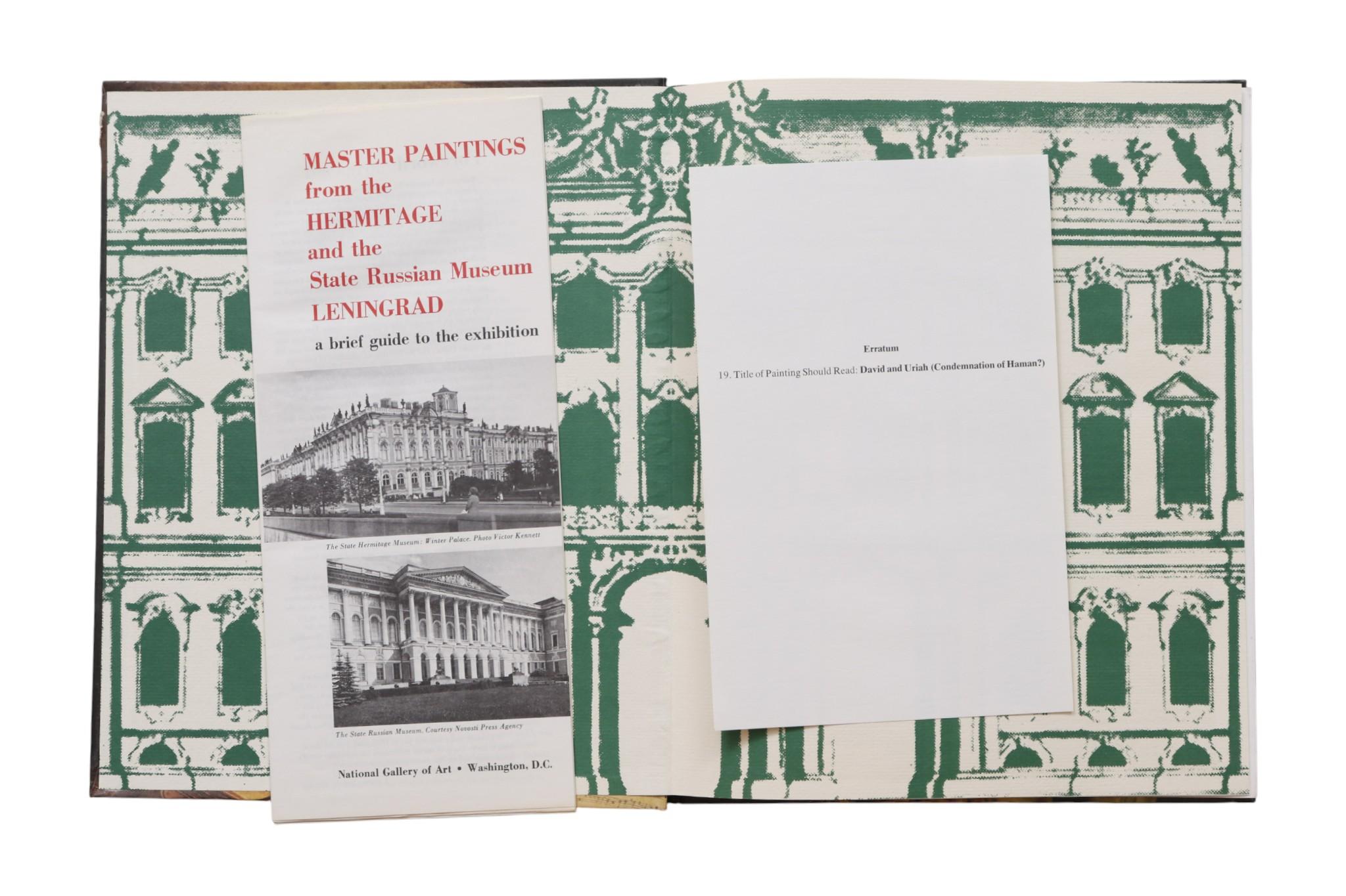 Master Paintings from the Hermitage and the State Russian Museum. Hardcover book, published in conjunction with the exhibition in 1975-1976. Illustrated, 132 pages.