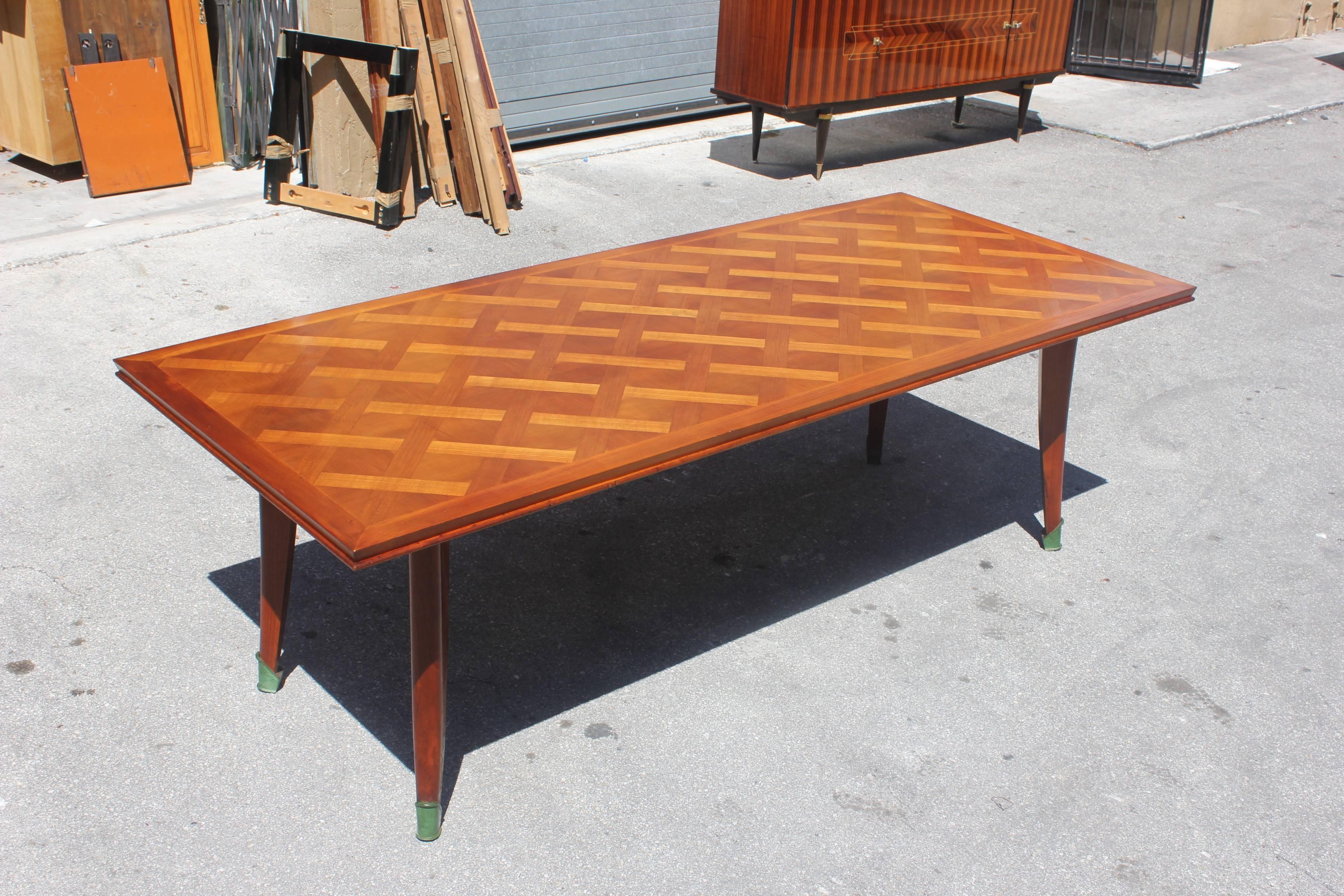 Master Piece French Art Deco Dining Table Cherry Wood by Leon Jallot, 1930s For Sale 6